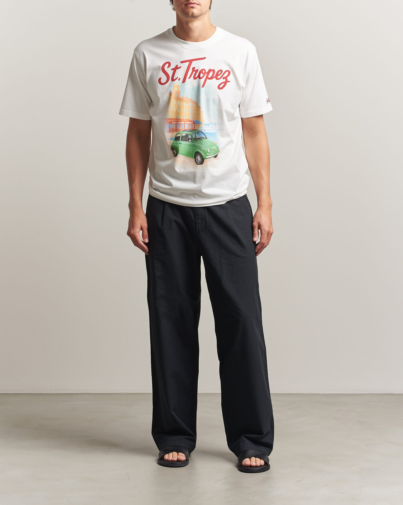 Herren | T-Shirts | MC2 Saint Barth | Printed Cotton T-Shirt St Tropez Car