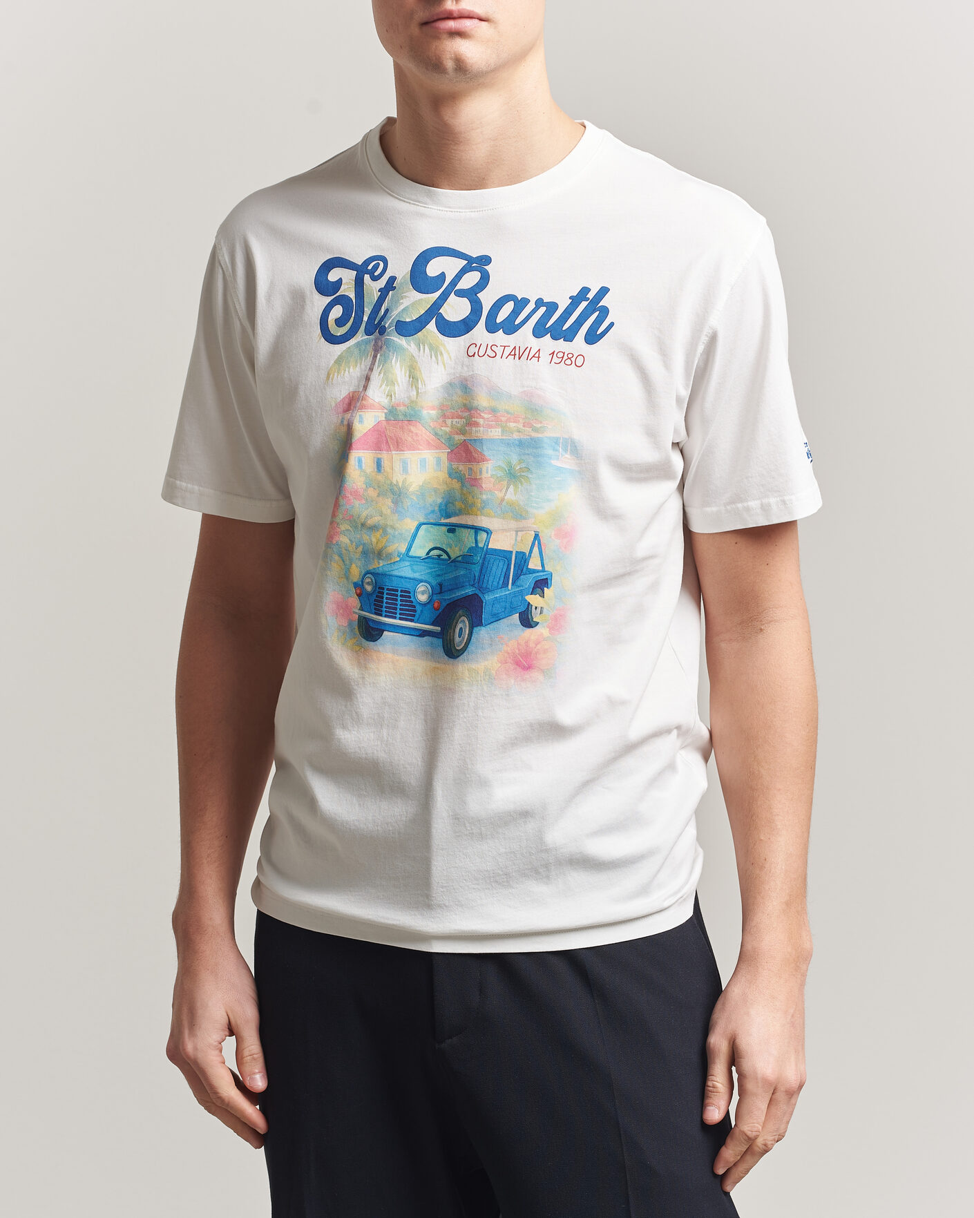 Herren | T-Shirts | MC2 Saint Barth | Printed Cotton T-Shirt Ibiscus Car
