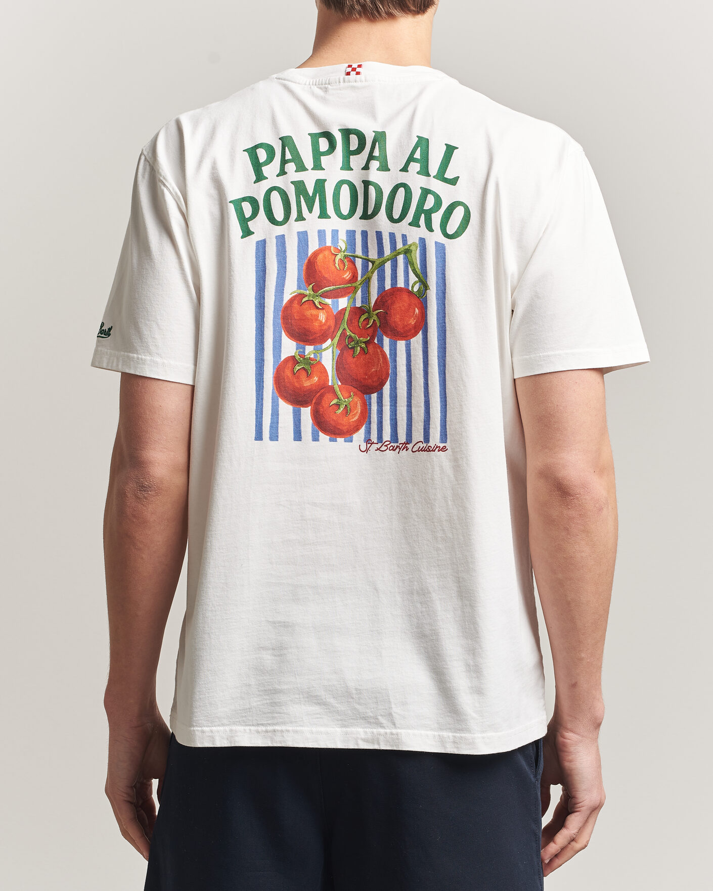Herren | T-Shirts | MC2 Saint Barth | Back Printed Cotton T-Shirt Pappa Pomodoro