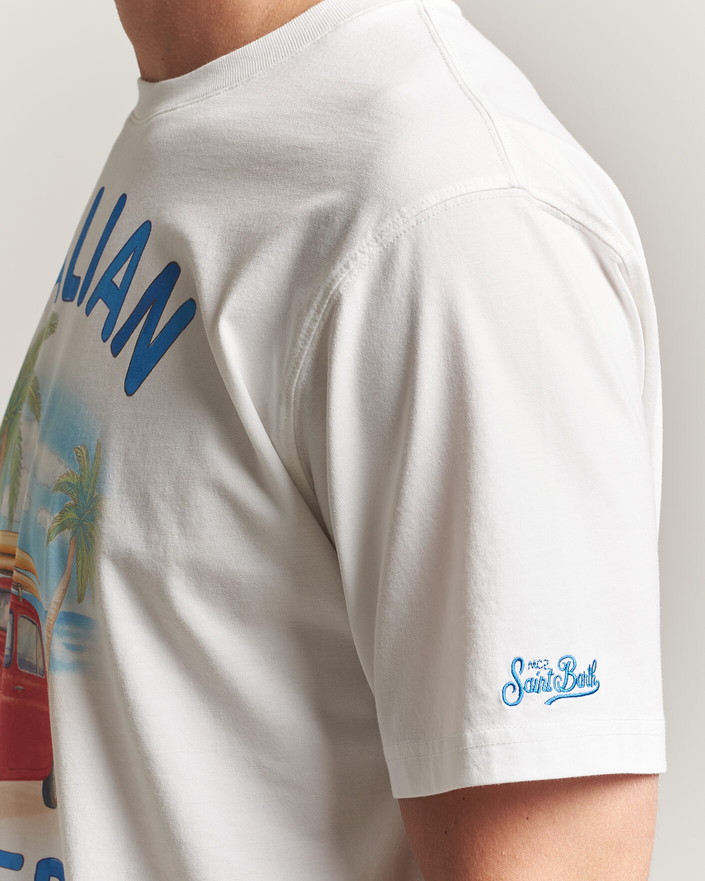Herren | T-Shirts | MC2 Saint Barth | Printed Cotton T-Shirt Italian Surfer
