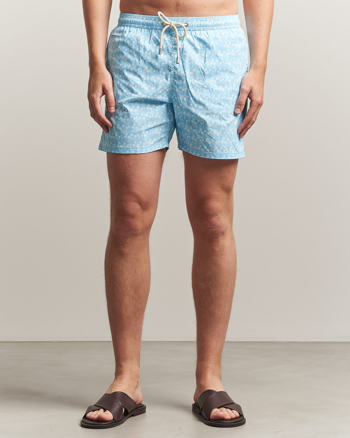 Herren | Badehosen | MC2 Saint Barth | Printed Swim Shorts Blue Palms