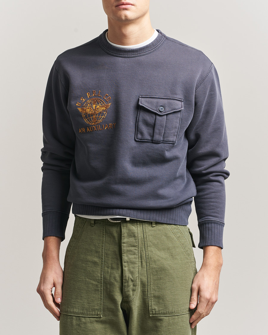 Herren | Pullover | RRL | Training Crew Sweatshirt Faded Blue