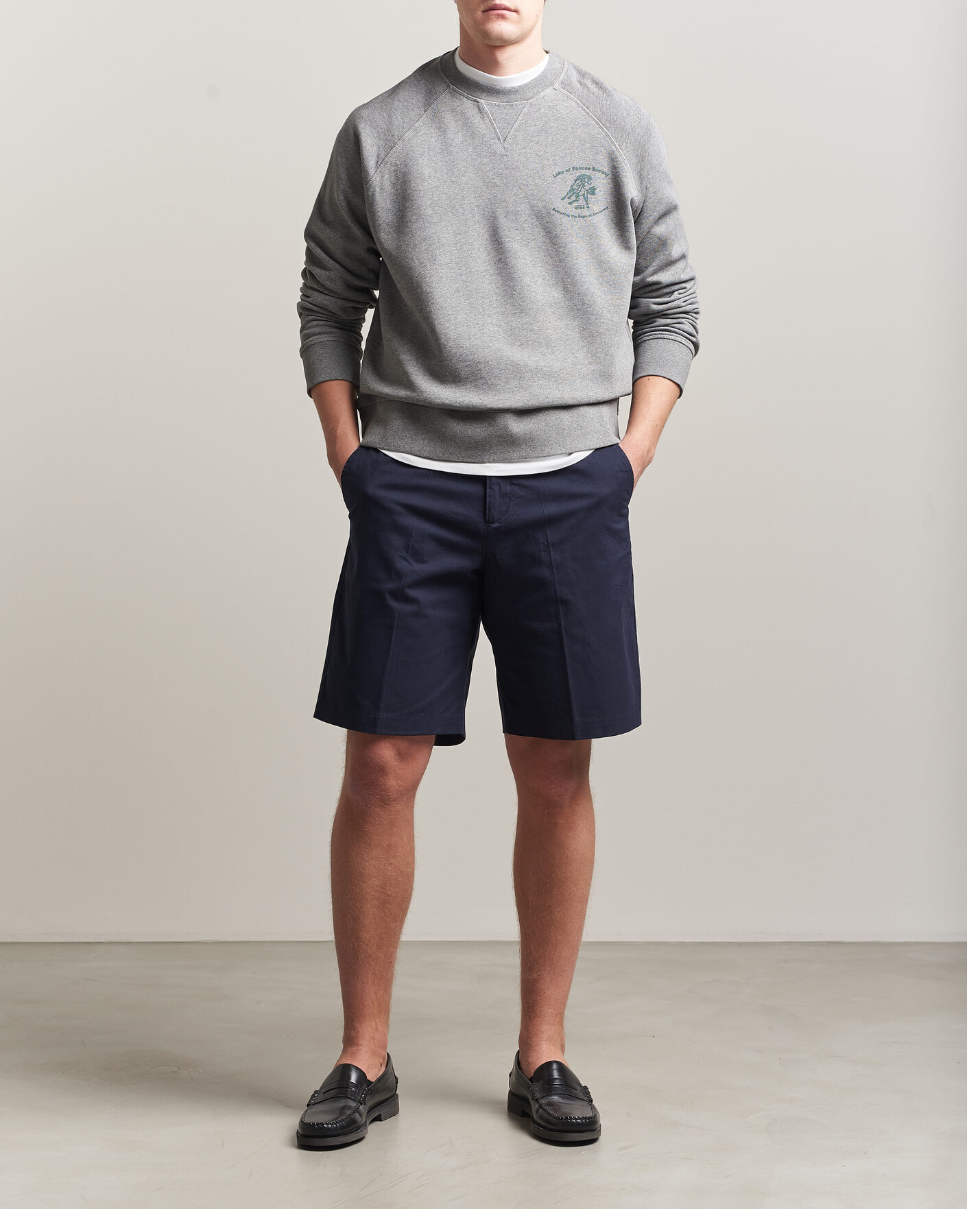 Herren | Pullover | Palmes | Lake Raglan Sweatshirt Grey Melange