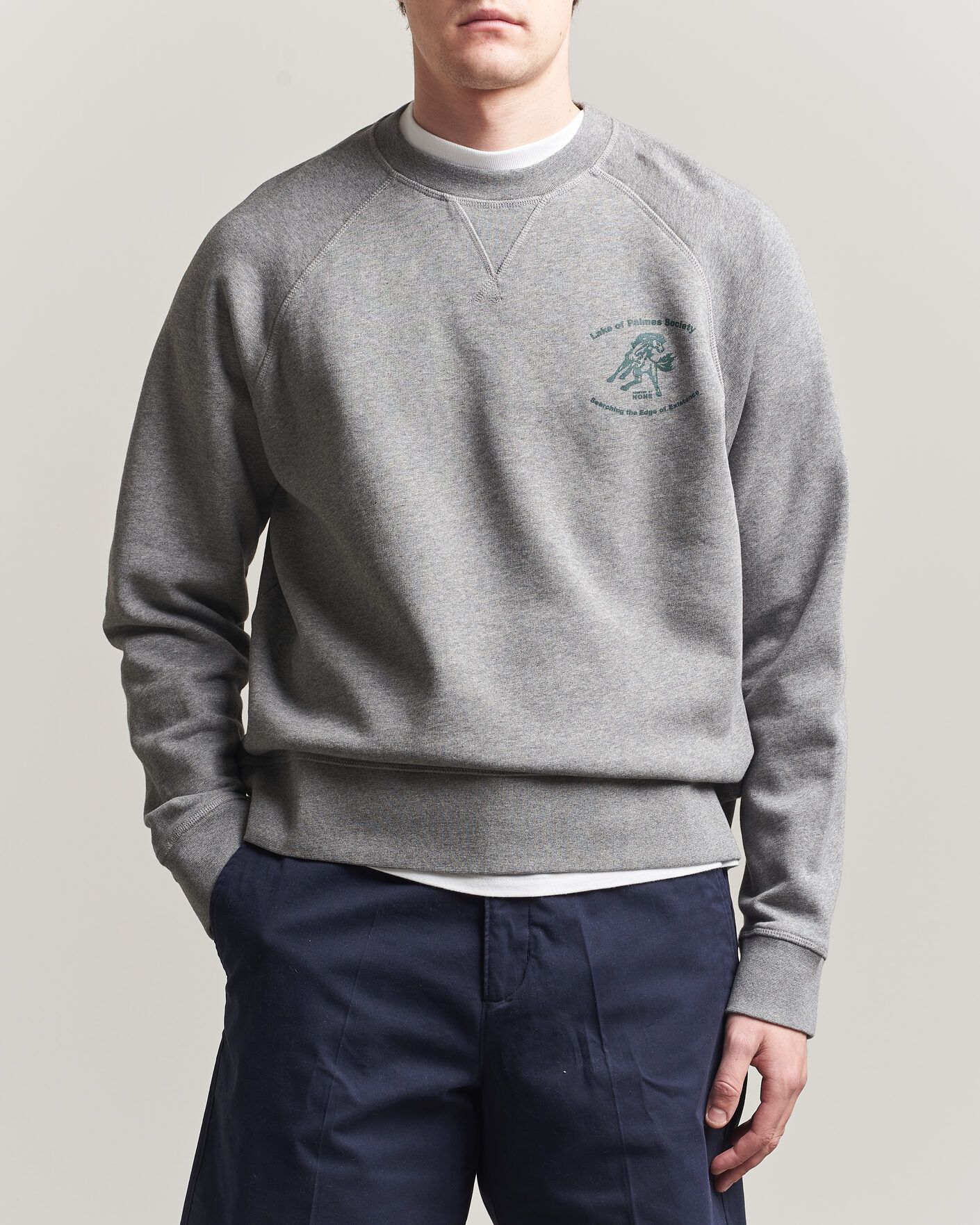 Herren | Pullover | Palmes | Lake Raglan Sweatshirt Grey Melange