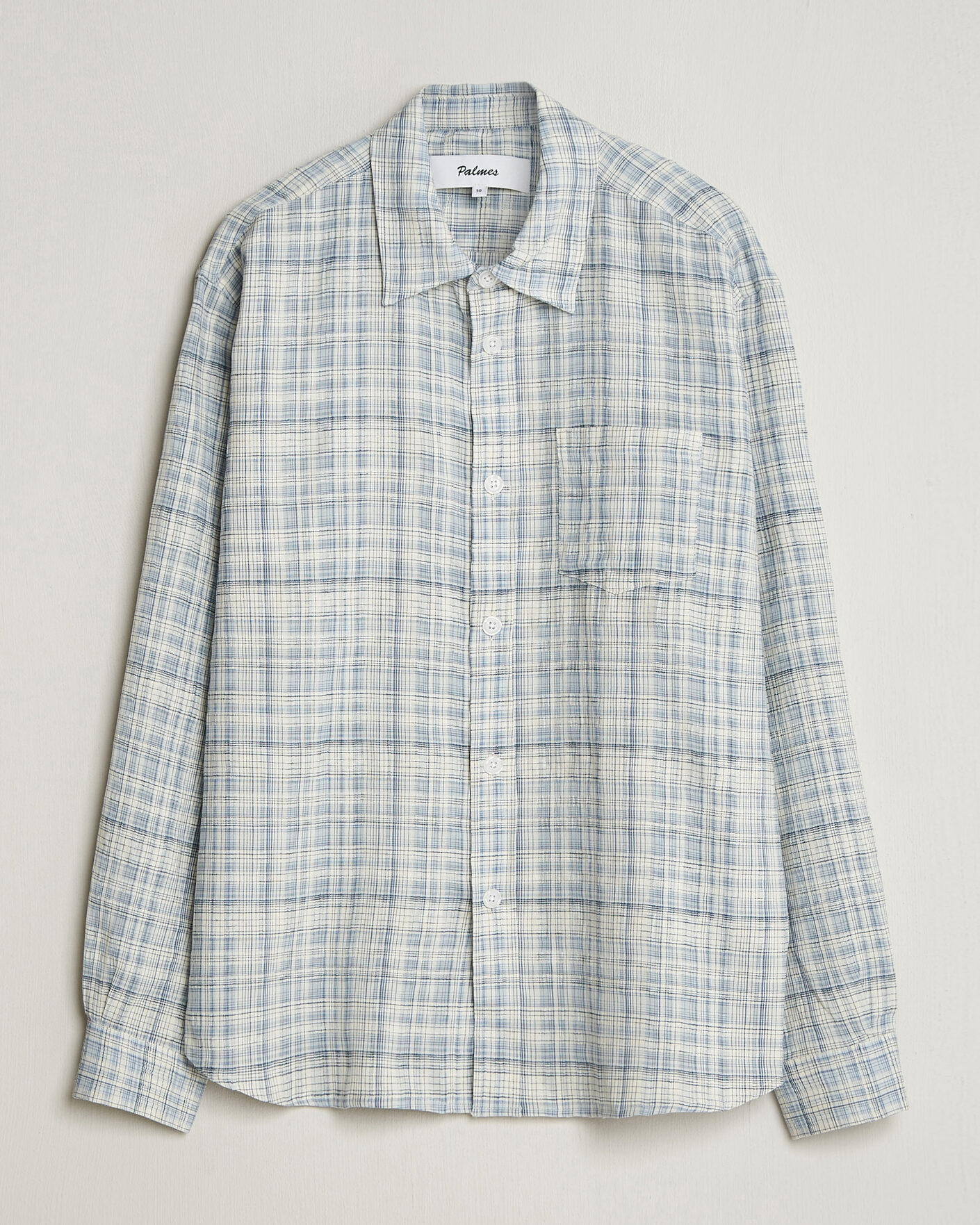 Herren | Hemden | Palmes | Cotton/Linen Shirt Light Blue Check