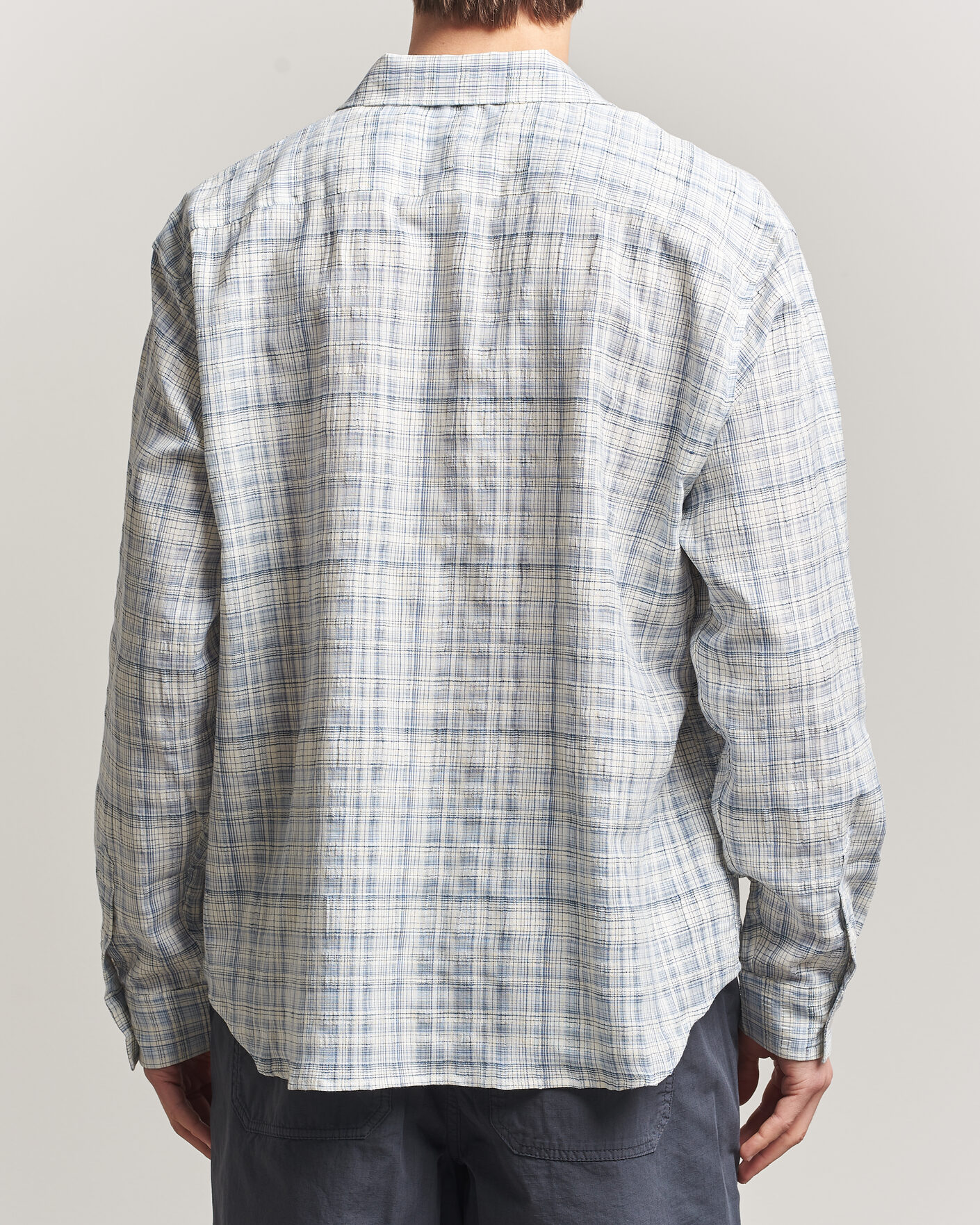 Herren | Hemden | Palmes | Cotton/Linen Shirt Light Blue Check