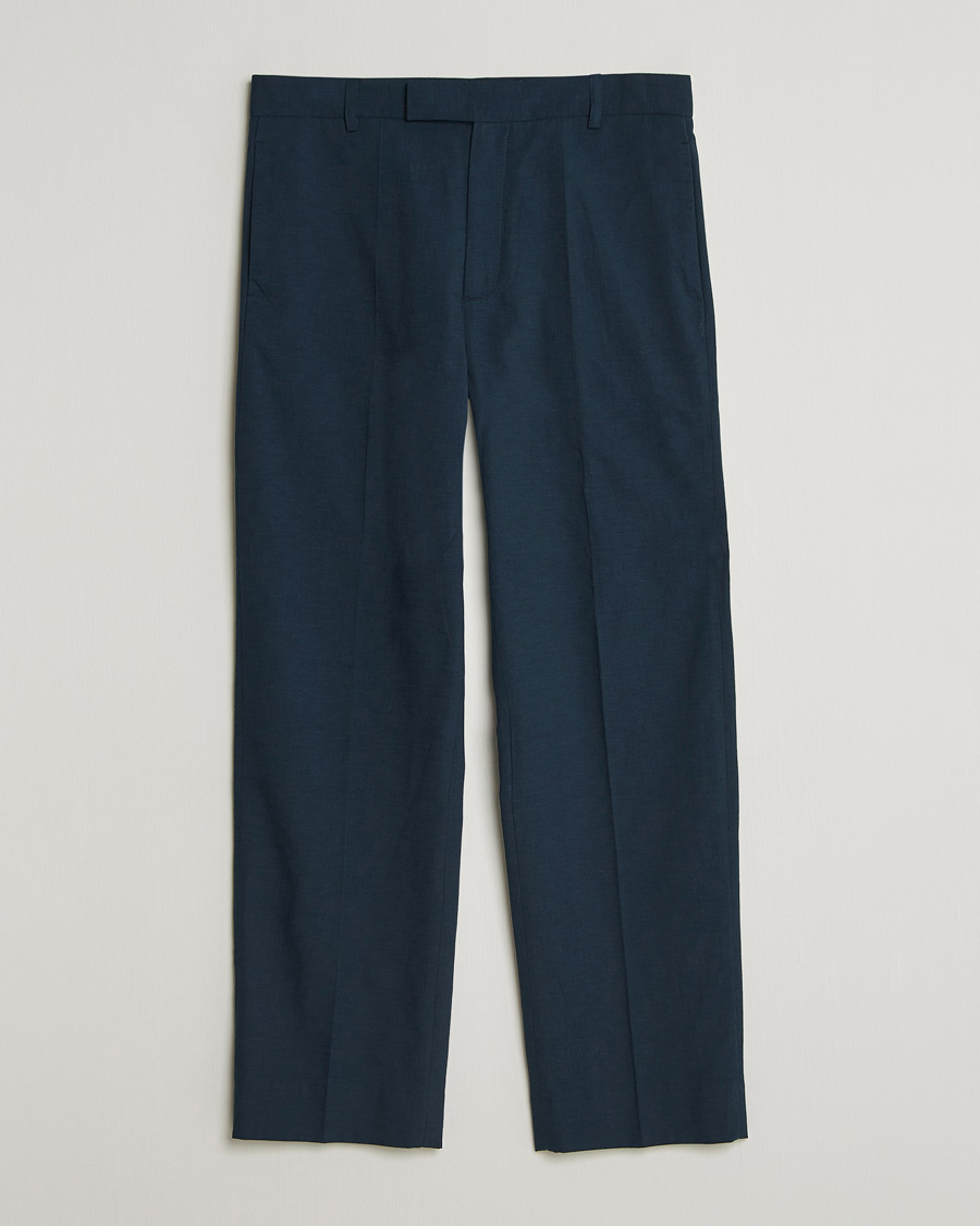 Herren | Hosen | Palmes | Pleated Cotton Trousers Navy