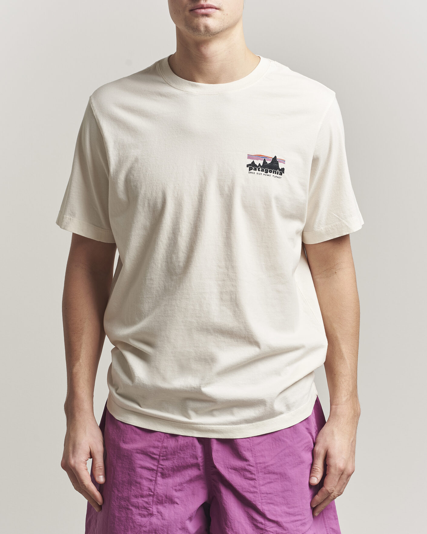 Herren | T-Shirts | Patagonia | 73 Skyline Logo T-Shirt Undyed Natural