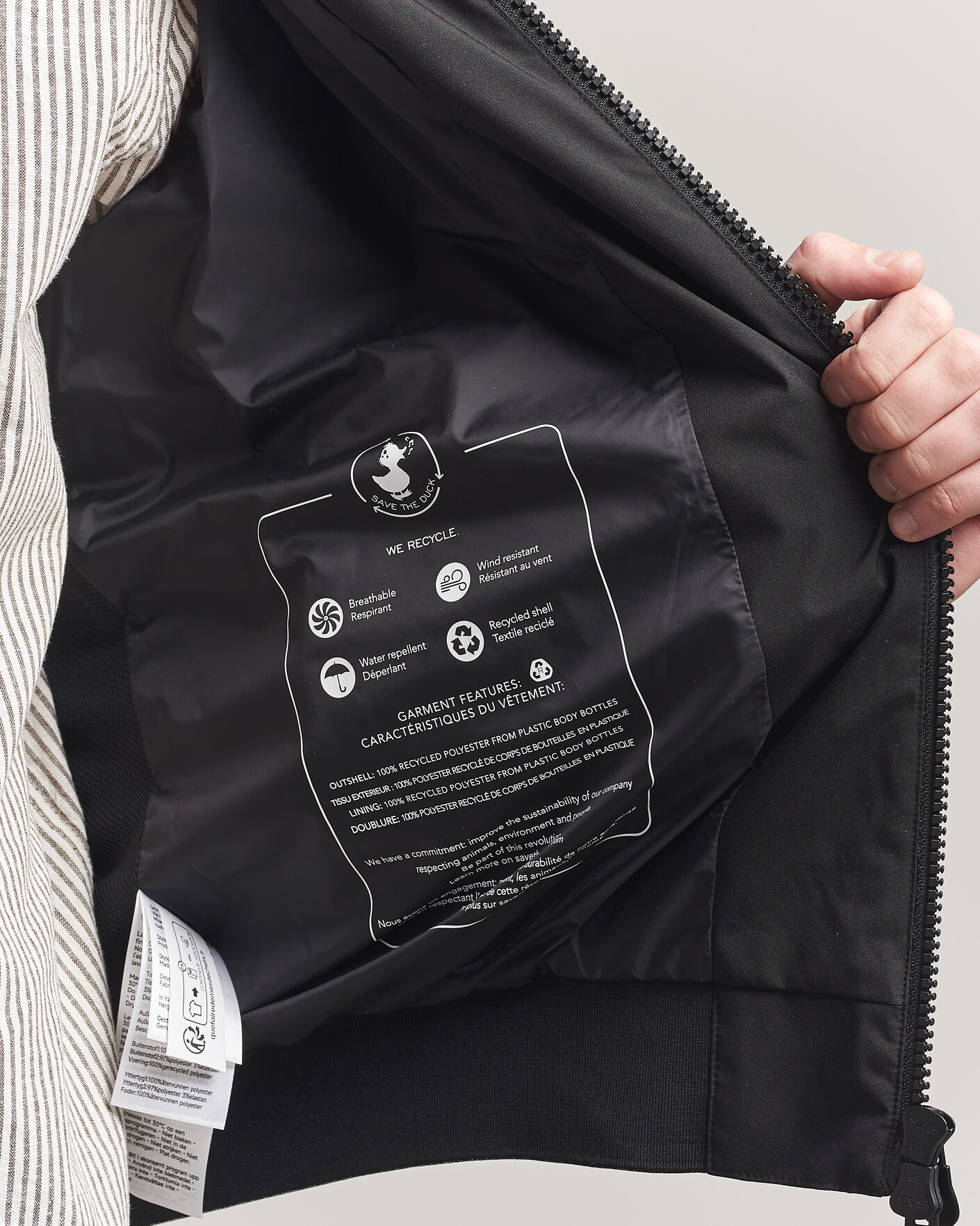 Herren | Jacken | Save The Duck | Finlay Nylon Harrington Jacket Black