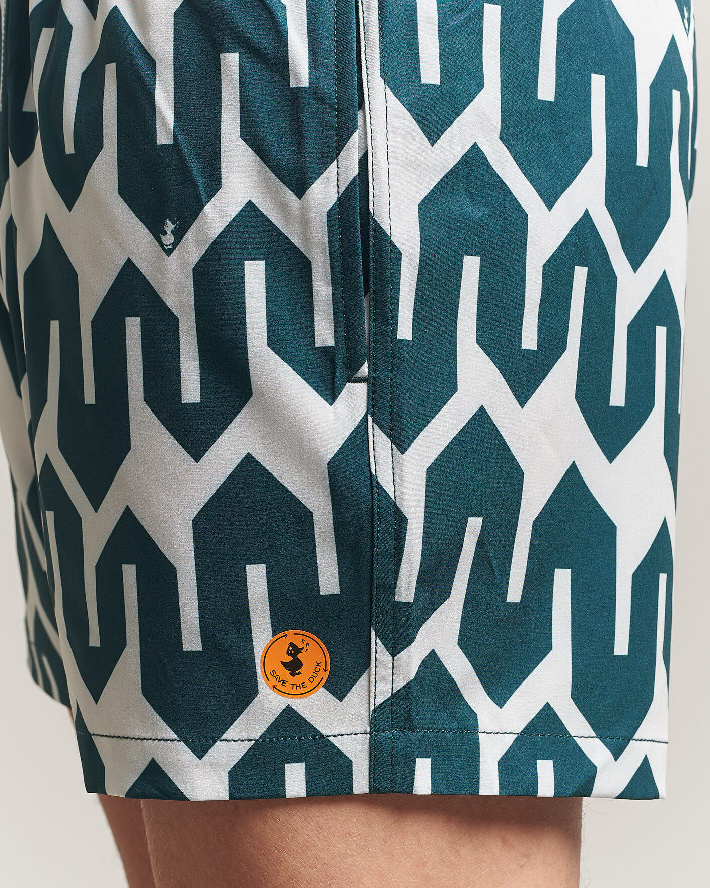 Herren | Badehosen | Save The Duck | Printed Drawstring Swimshorts Zig Zag