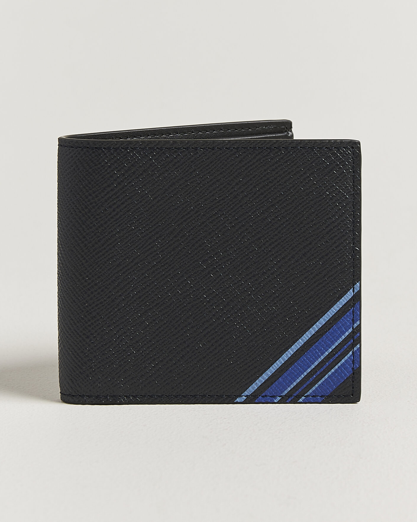 Herren | Geldbörsen | Smythson | Panama 6 Card Leather Wallet Stripe Navy