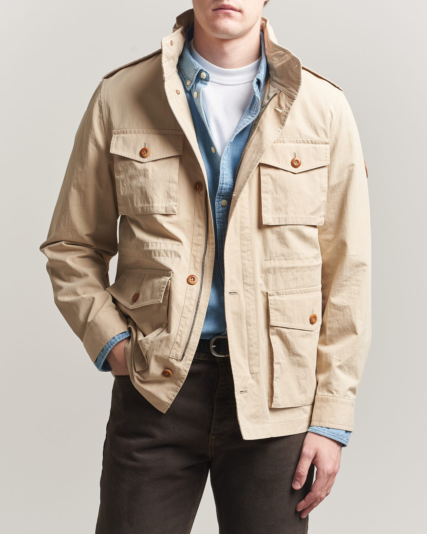 Herren | Jacken | Gant | Cotton Field Jacket Oat Beige