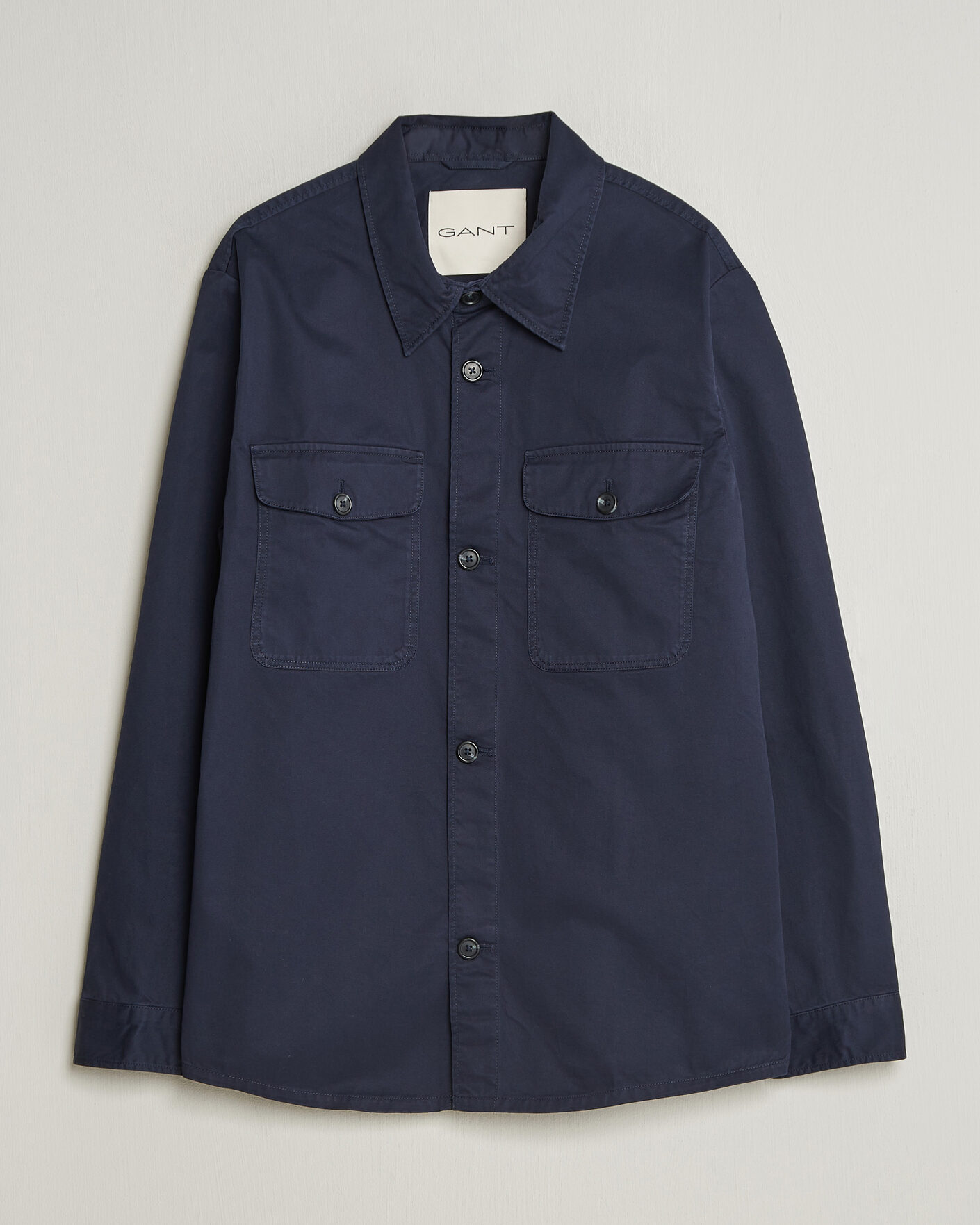 Herren | Hemden | Gant | Regular Fit Cotton Twill Overshirt Evening Blue