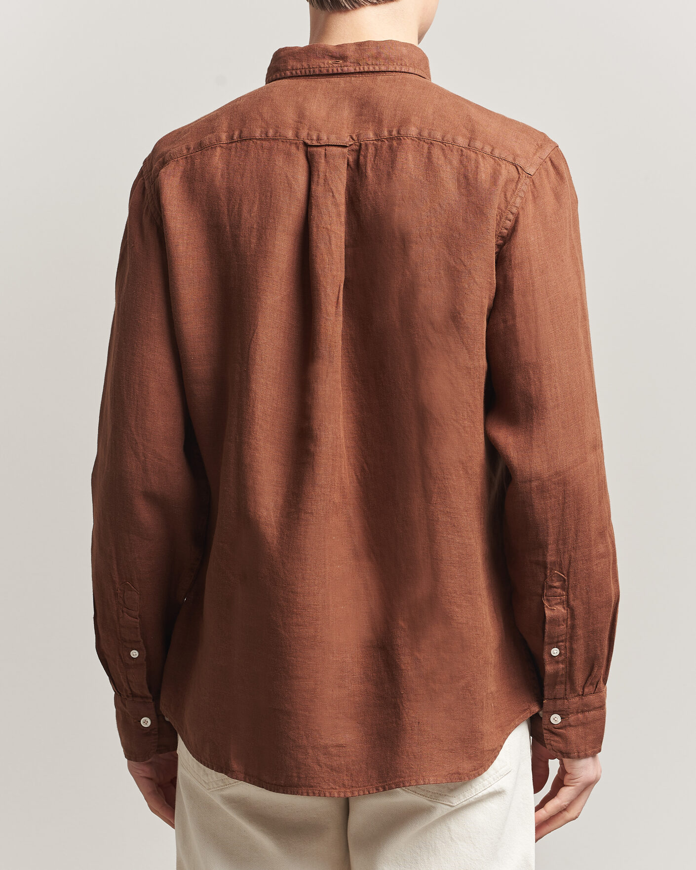 Herren | Hemden | Gant | Regular Fit Garment Dyed Linen Shirt Mahogany Brown