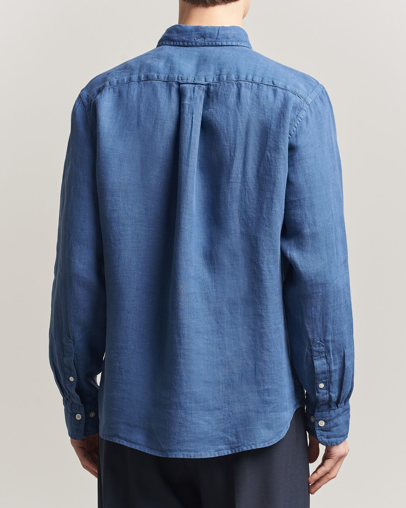 Herren | Hemden | Gant | Regular Fit Garment Dyed Linen Shirt Vintage Blue