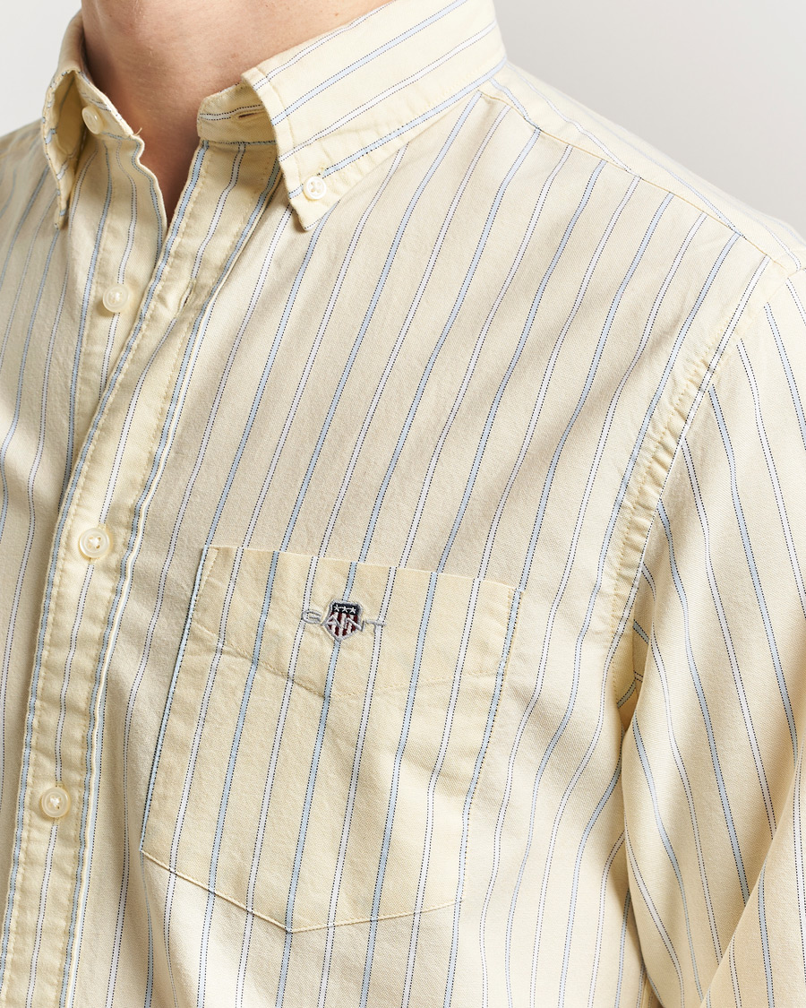 Herren | Hemden | Gant | Regluar Fit Classic Oxford Striped Shirt Light Mustard Yellow