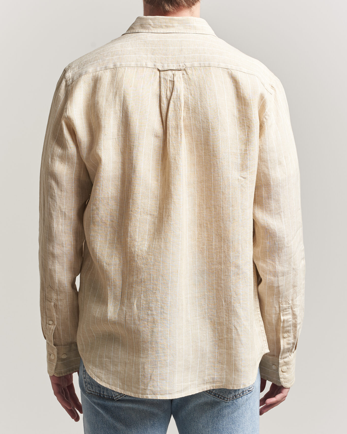 Herren | Hemden | Gant | Regular Fit Linen Striped Shirt Oat Beige