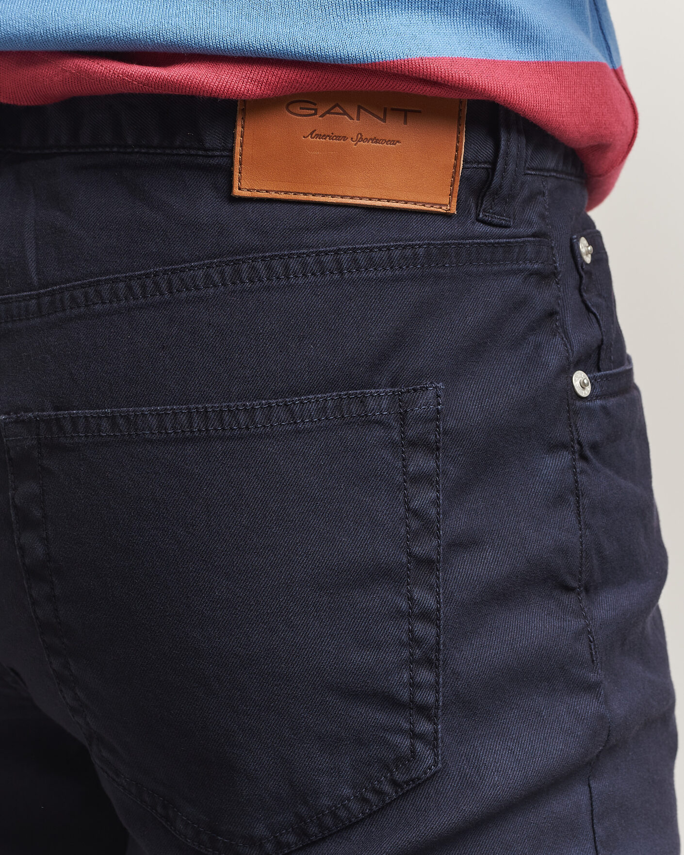 Herren | Hosen | Gant | Slim Fit Cotton/Linen 5-Pocket Pants Evening Blue