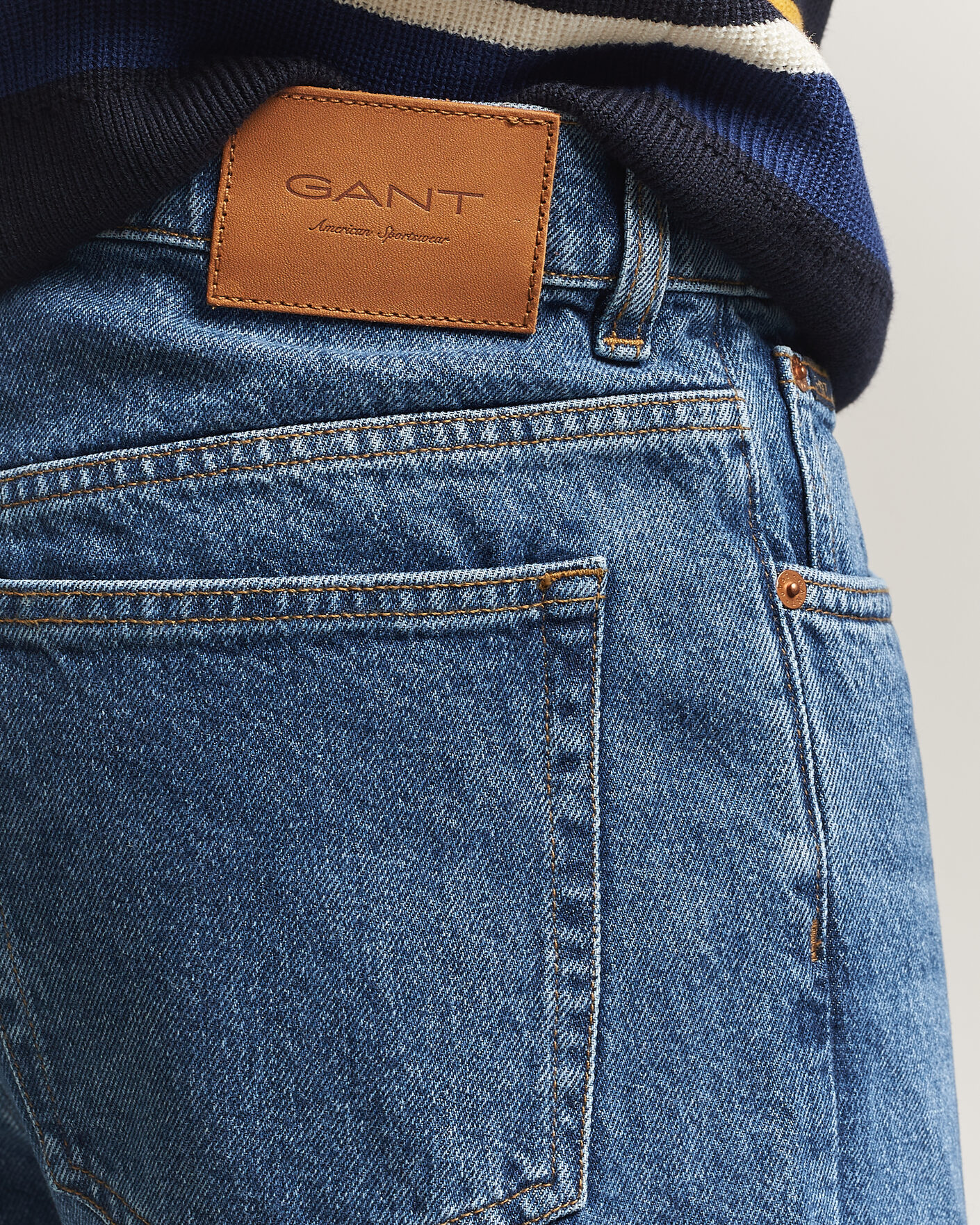 Herren | Jeans | GANT | Straight Fit Jeans Mid Blue Worn In