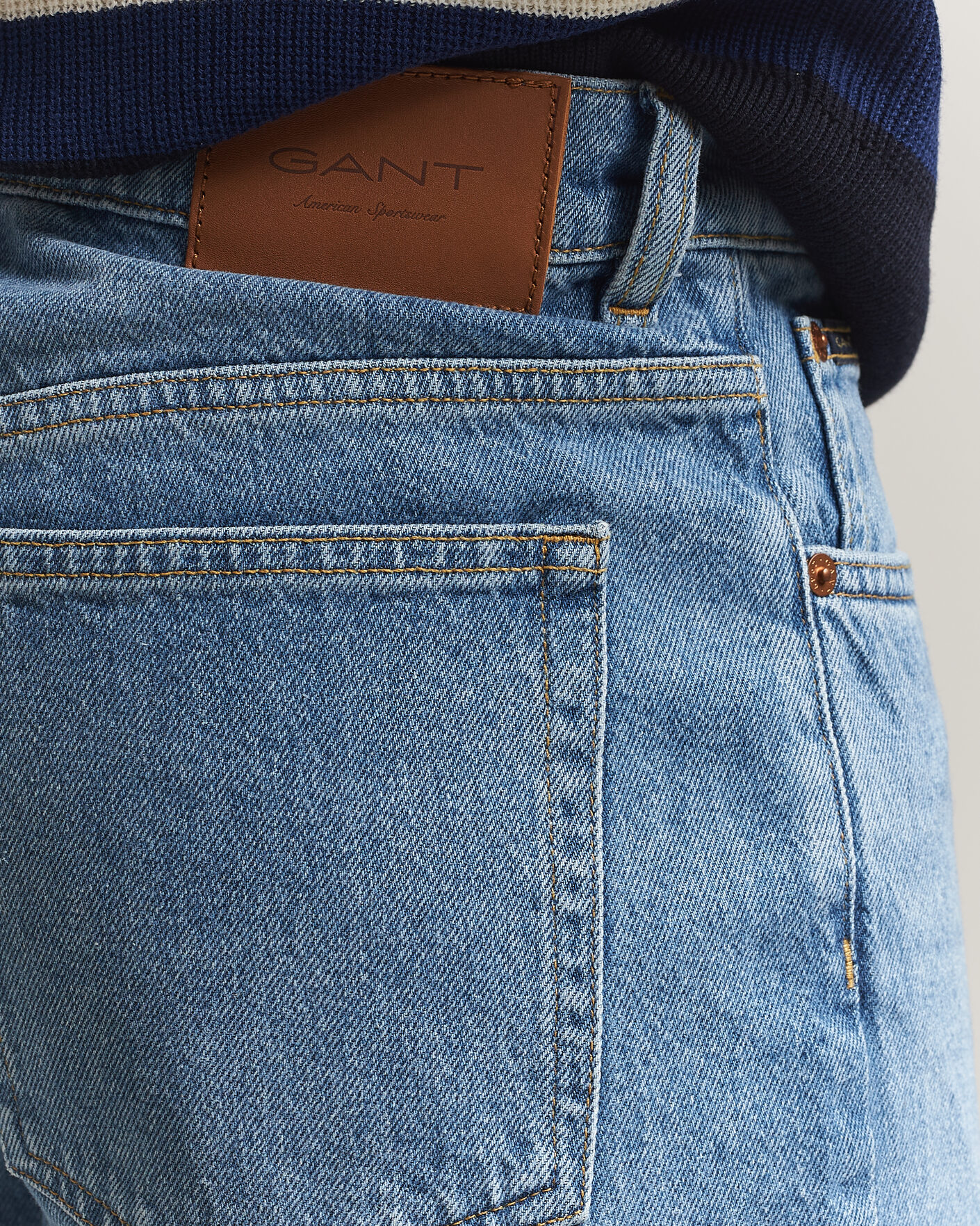 Herren | Hosen | Gant | Straight Fit Jeans Semi Light Blue Worn In