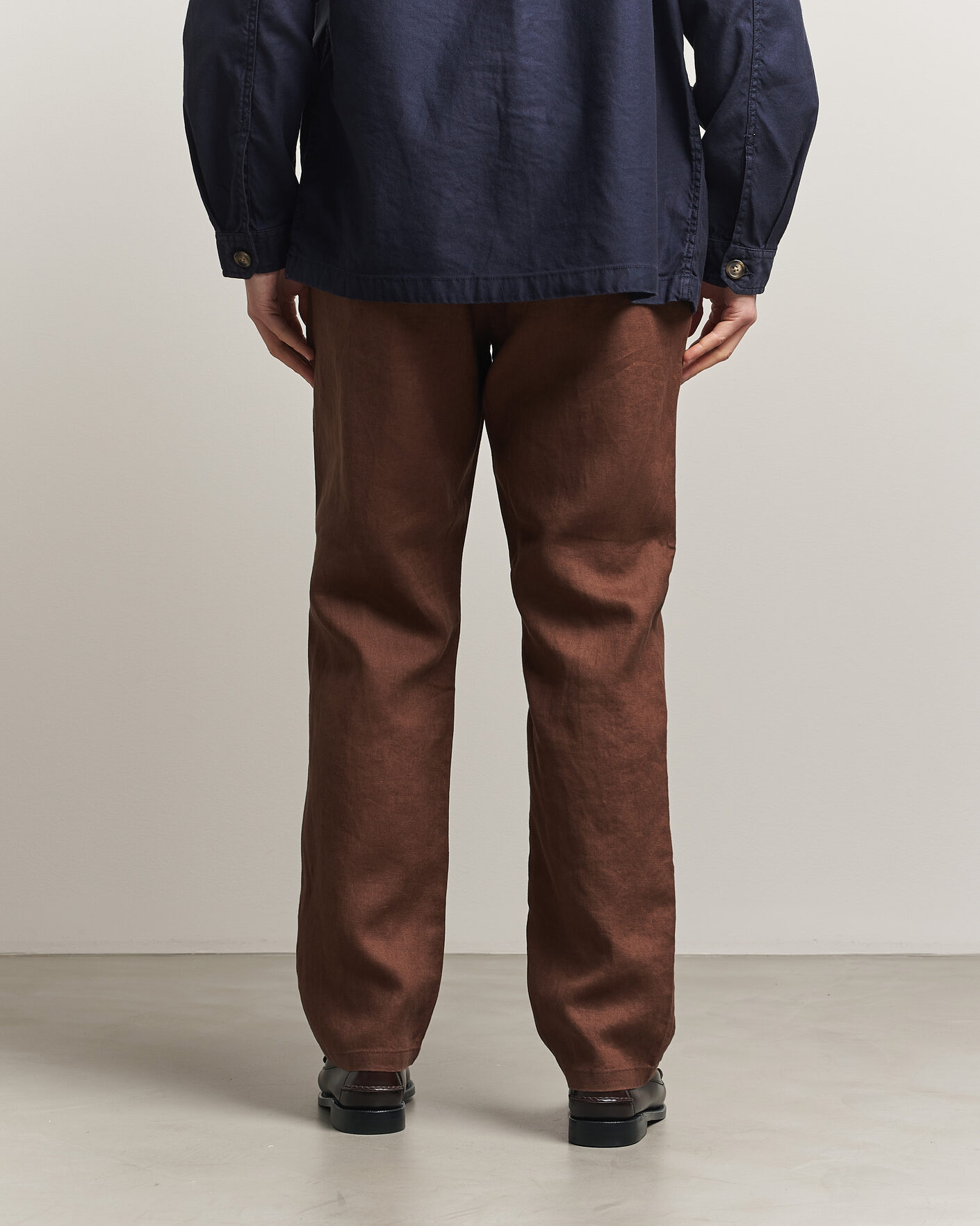 Herren | Hosen | GANT | Regular Fit Linen Drawstring Pants Mahogany Brown