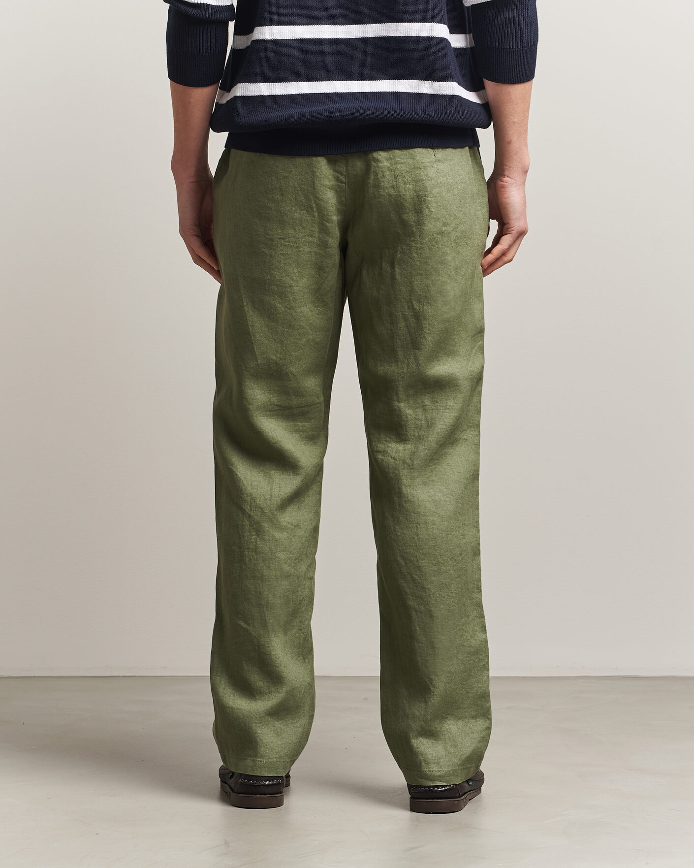 Herren | Hosen | Gant | Regular Fit Linen Drawstring Pants Dry Herb Green