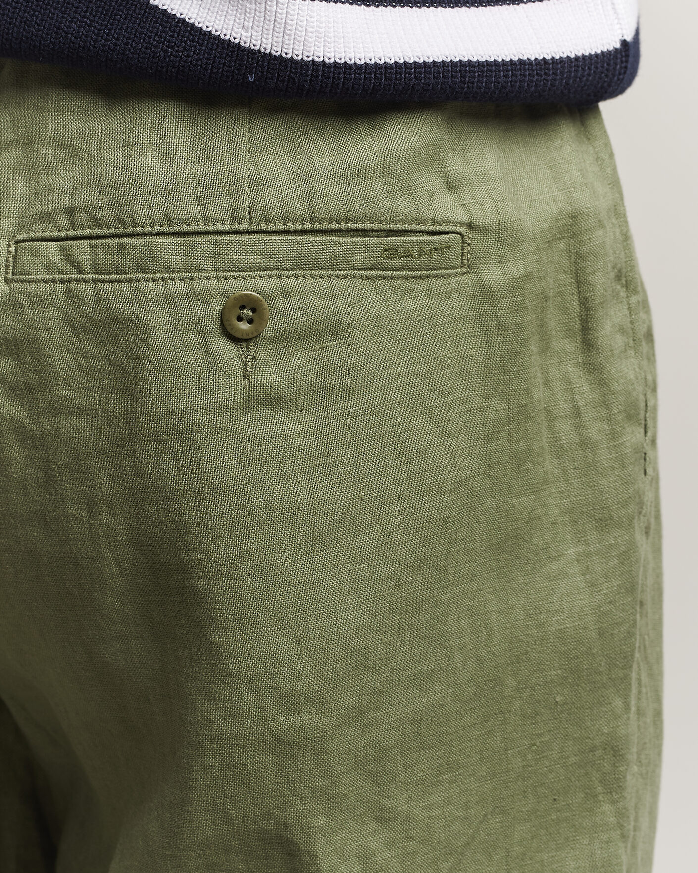 Herren | Hosen | Gant | Regular Fit Linen Drawstring Pants Dry Herb Green