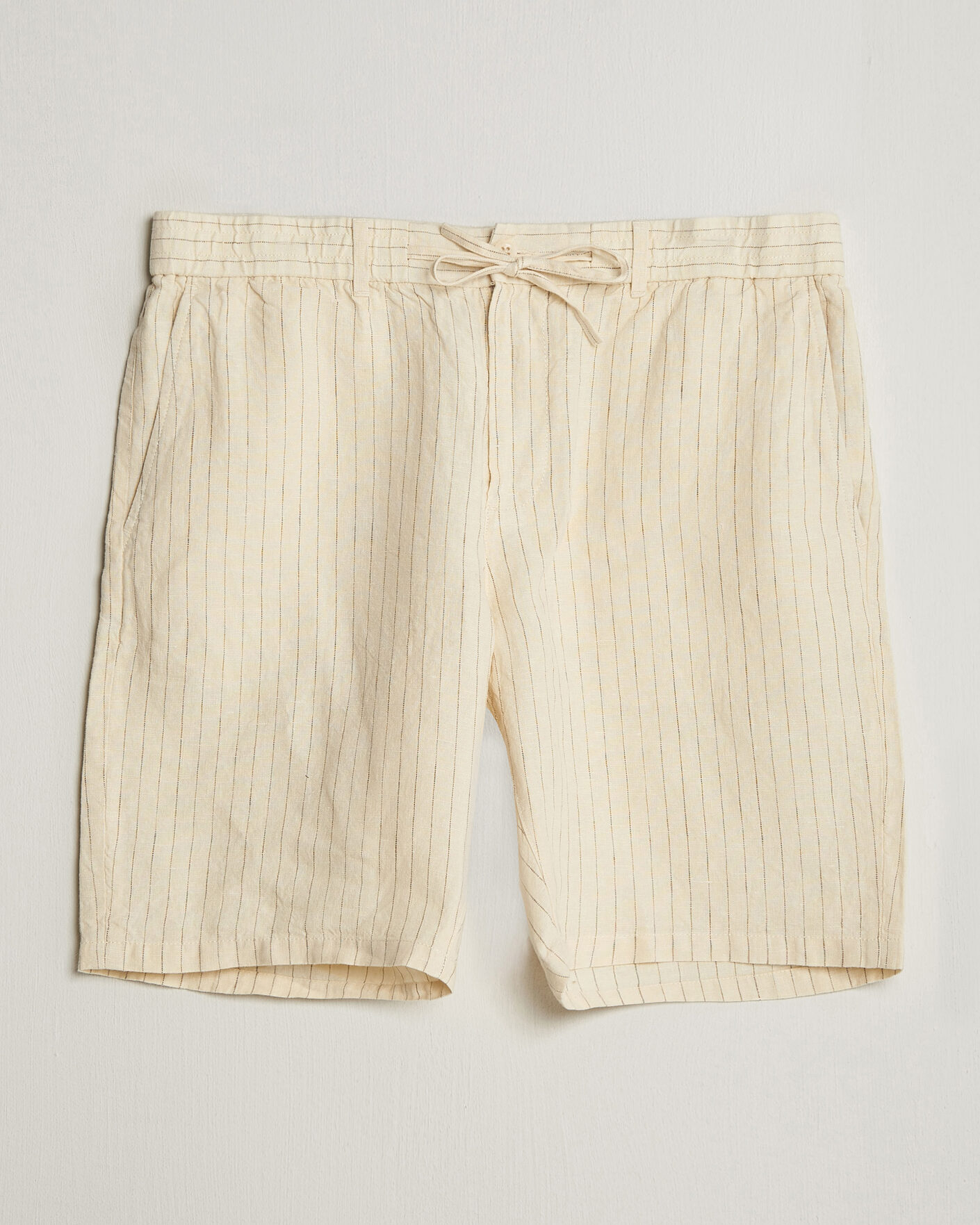Herren | Shorts | Gant | Regular Fit Striped Linen Drawstring Shorts Faded Beige
