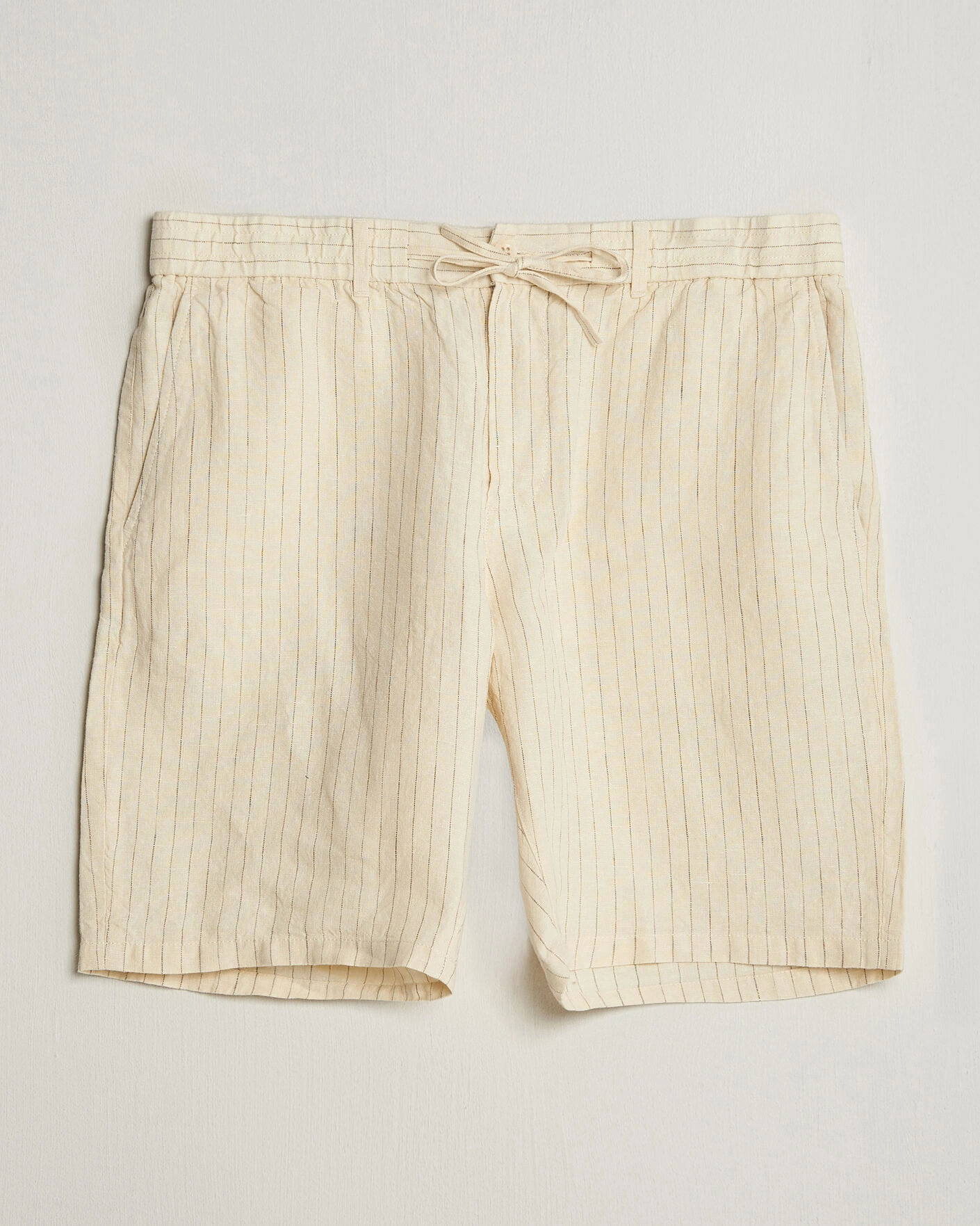 Herren | Shorts | Gant | Regular Fit Striped Linen Drawstring Shorts Faded Beige