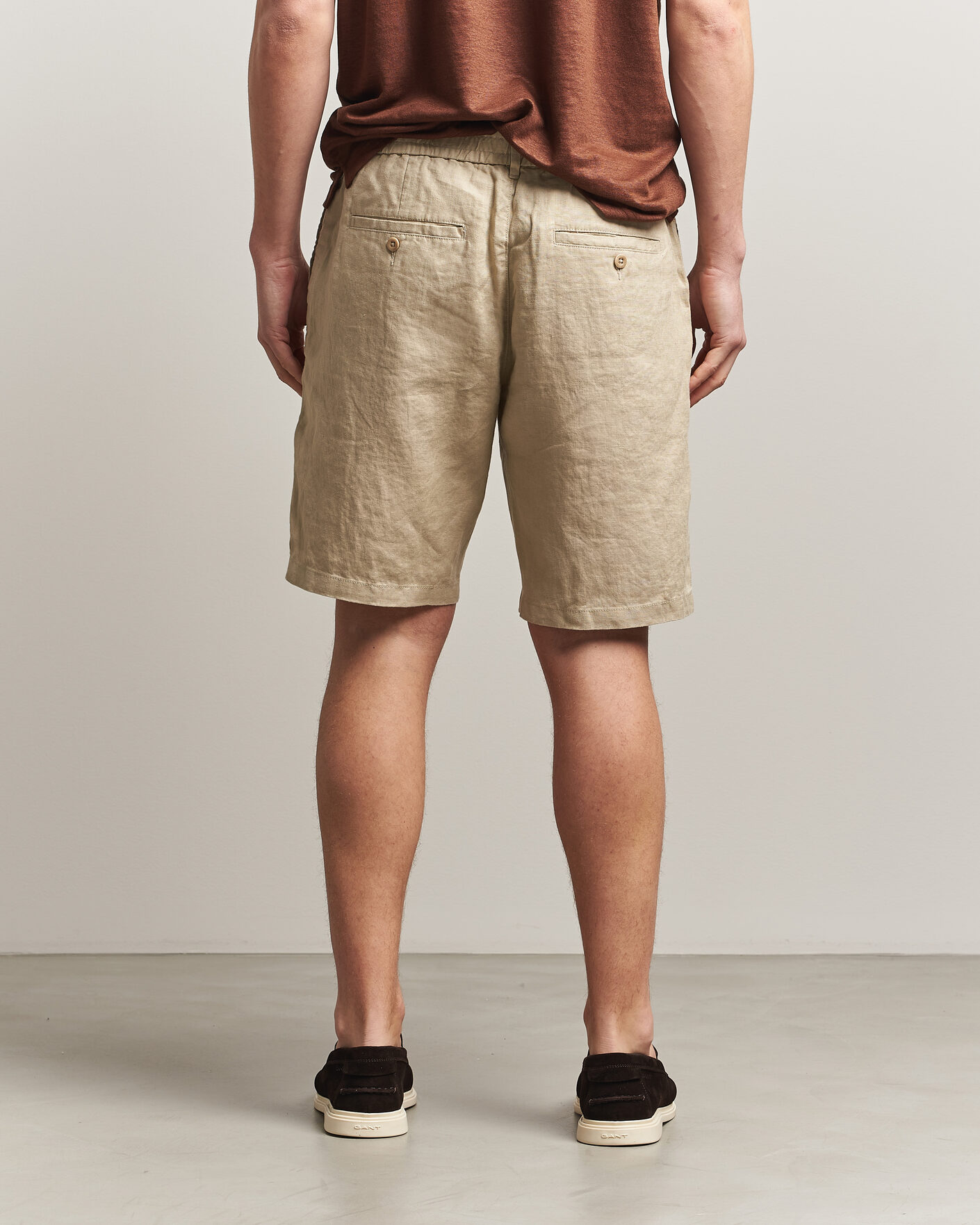 Herren | Shorts | GANT | Regular Fit Linen Drawstring Shorts Oat Beige