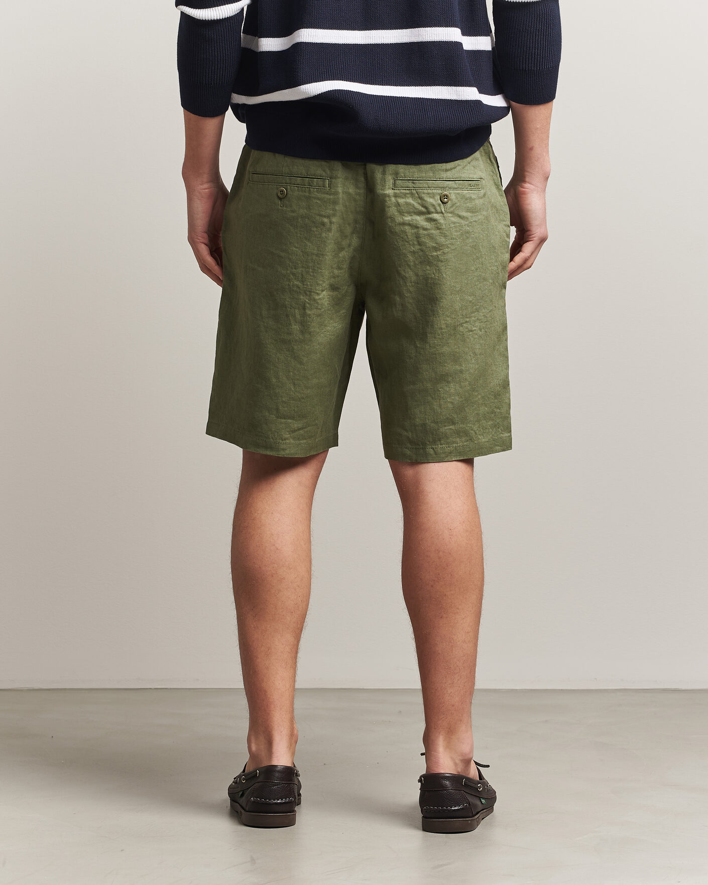 Herren | Shorts | GANT | Regular Fit Linen Drawstring Shorts Dry Herb Green
