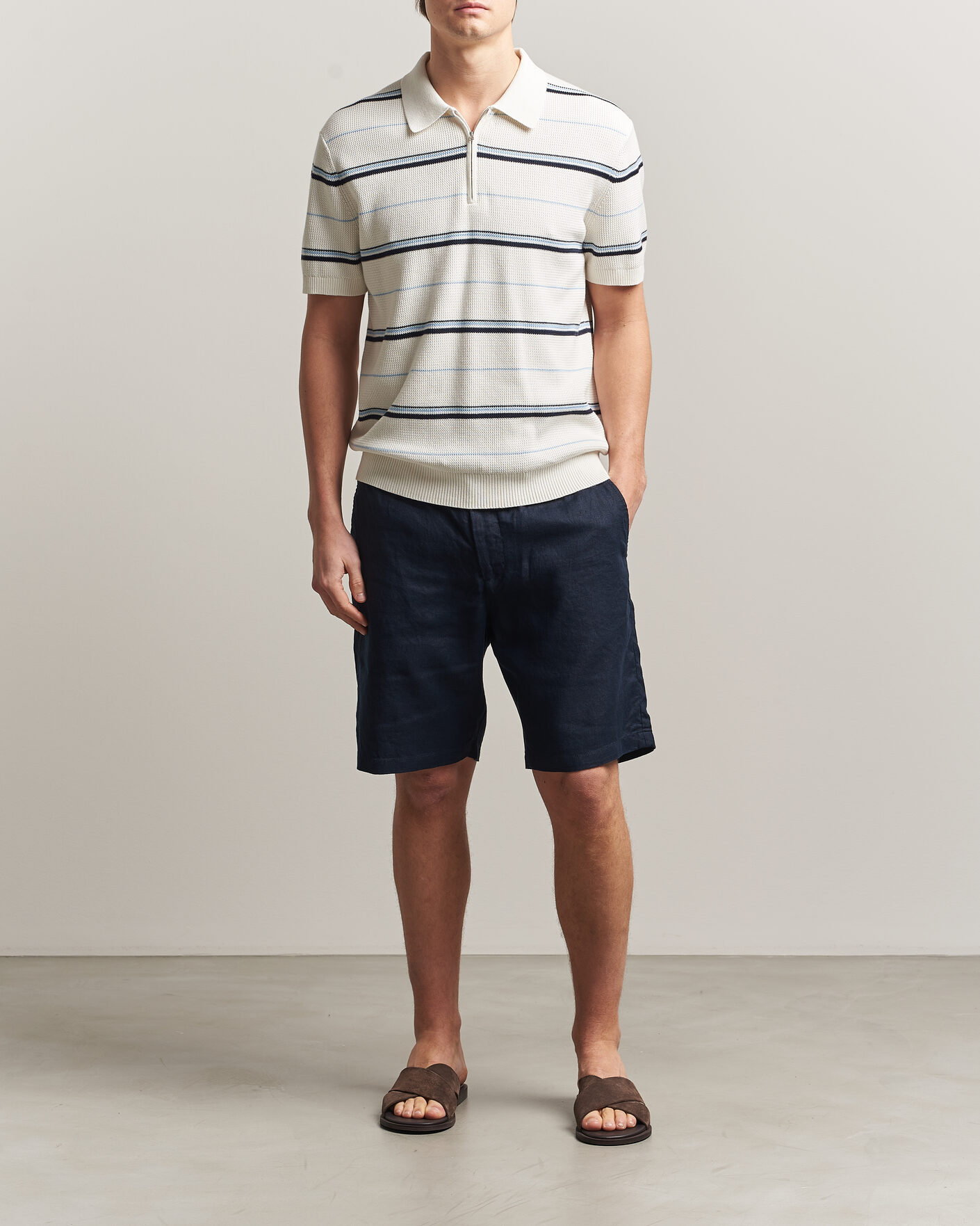 Herren | Shorts | GANT | Regular Fit Linen Drawstring Shorts Evening Blue