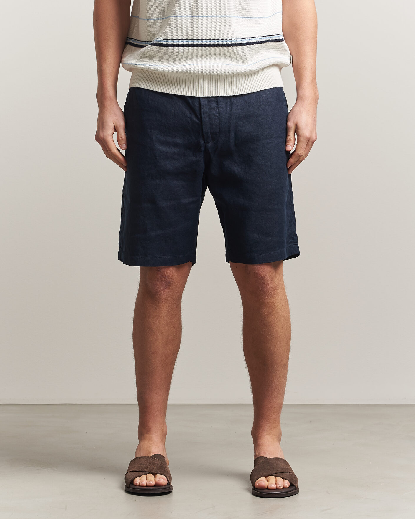 Herren | Shorts | GANT | Regular Fit Linen Drawstring Shorts Evening Blue