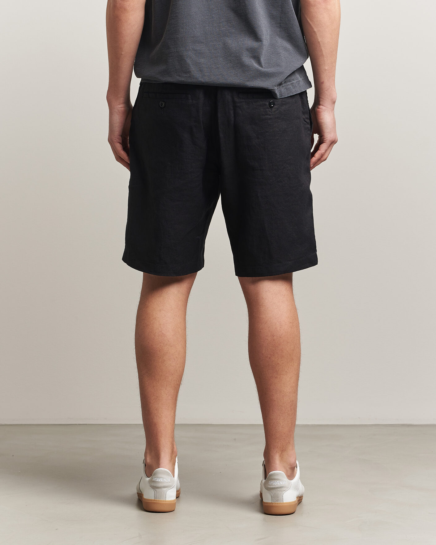Herren | Shorts | GANT | Regular Fit Linen Drawstring Shorts Black