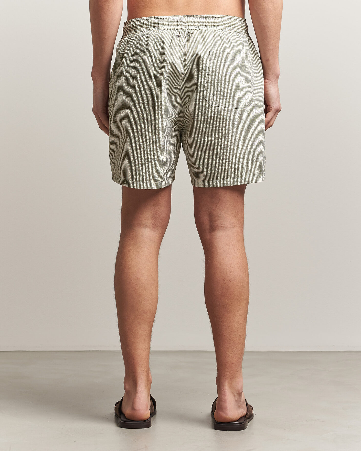 Herren | Badehosen | GANT | Seersucker Striped Swimshorts Dry Herb Green