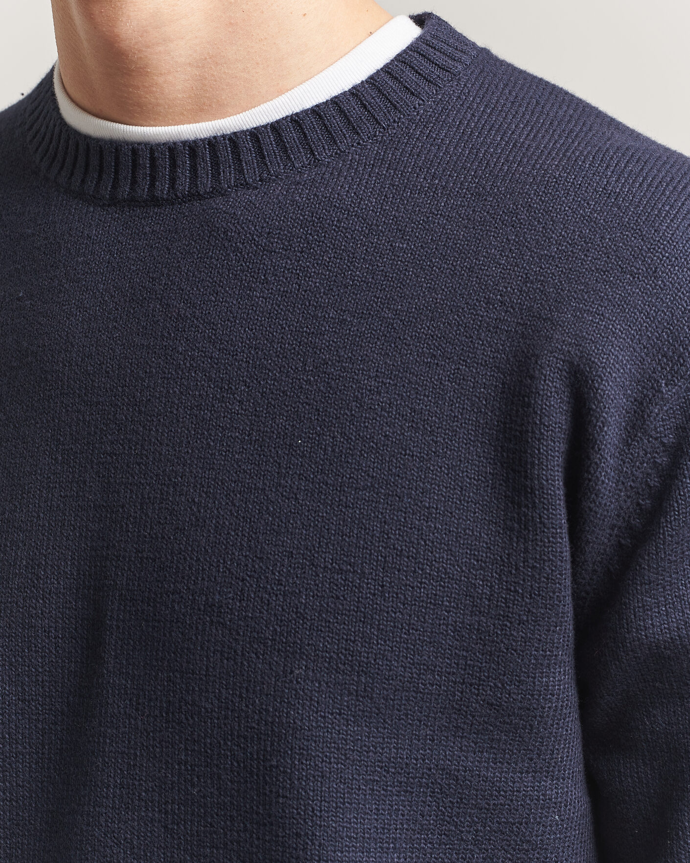 Herren | Pullover | Gant | Cotton/Cashmere Knitted Sweater Evening Blue