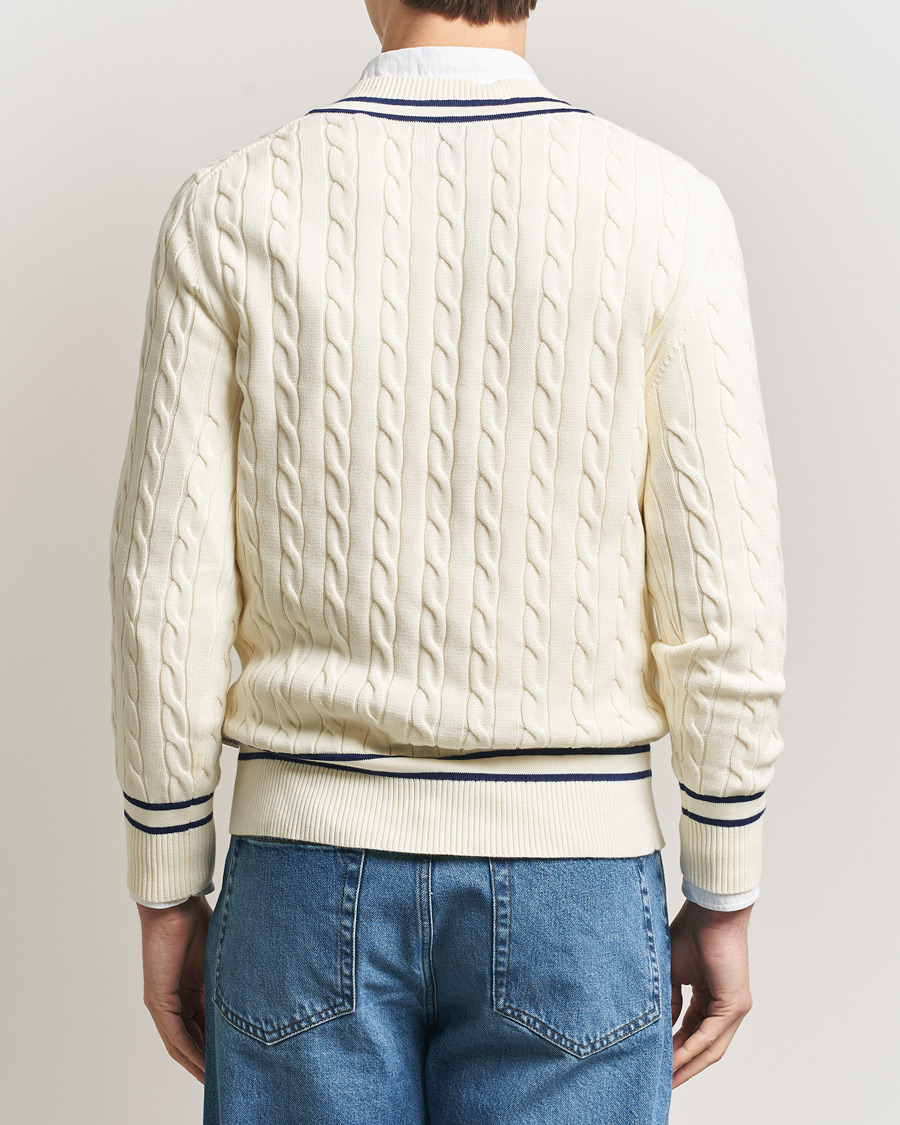 Herren | Pullover | Gant | Cotton Cable Cricket Sweater Cream