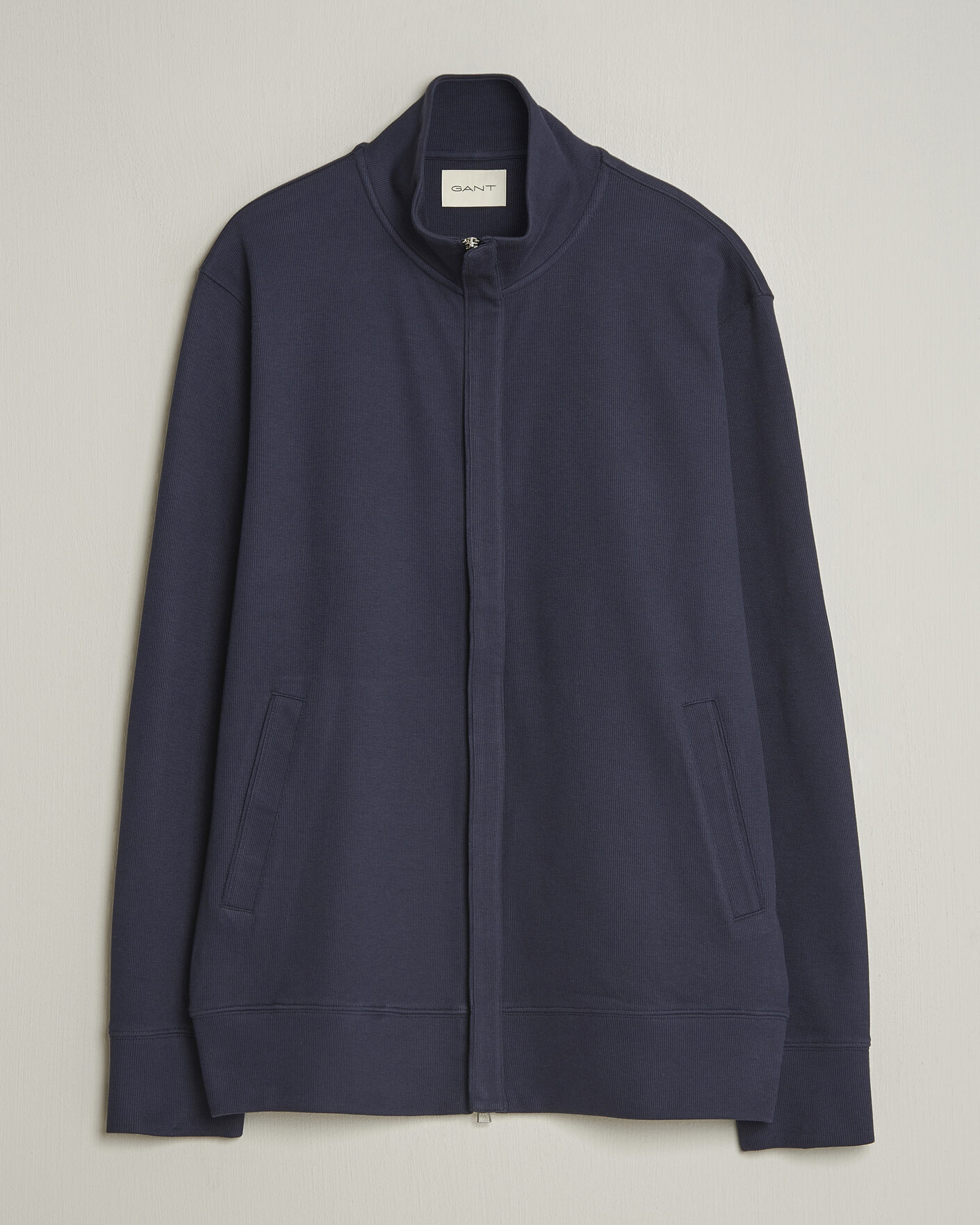 Herren | Pullover | GANT | Light Sacker Rib Full Zip Evening Blue