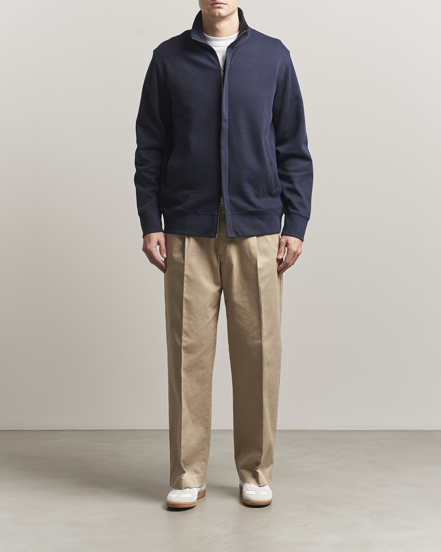 Herren | Pullover | Gant | Light Sacker Rib Full Zip Evening Blue