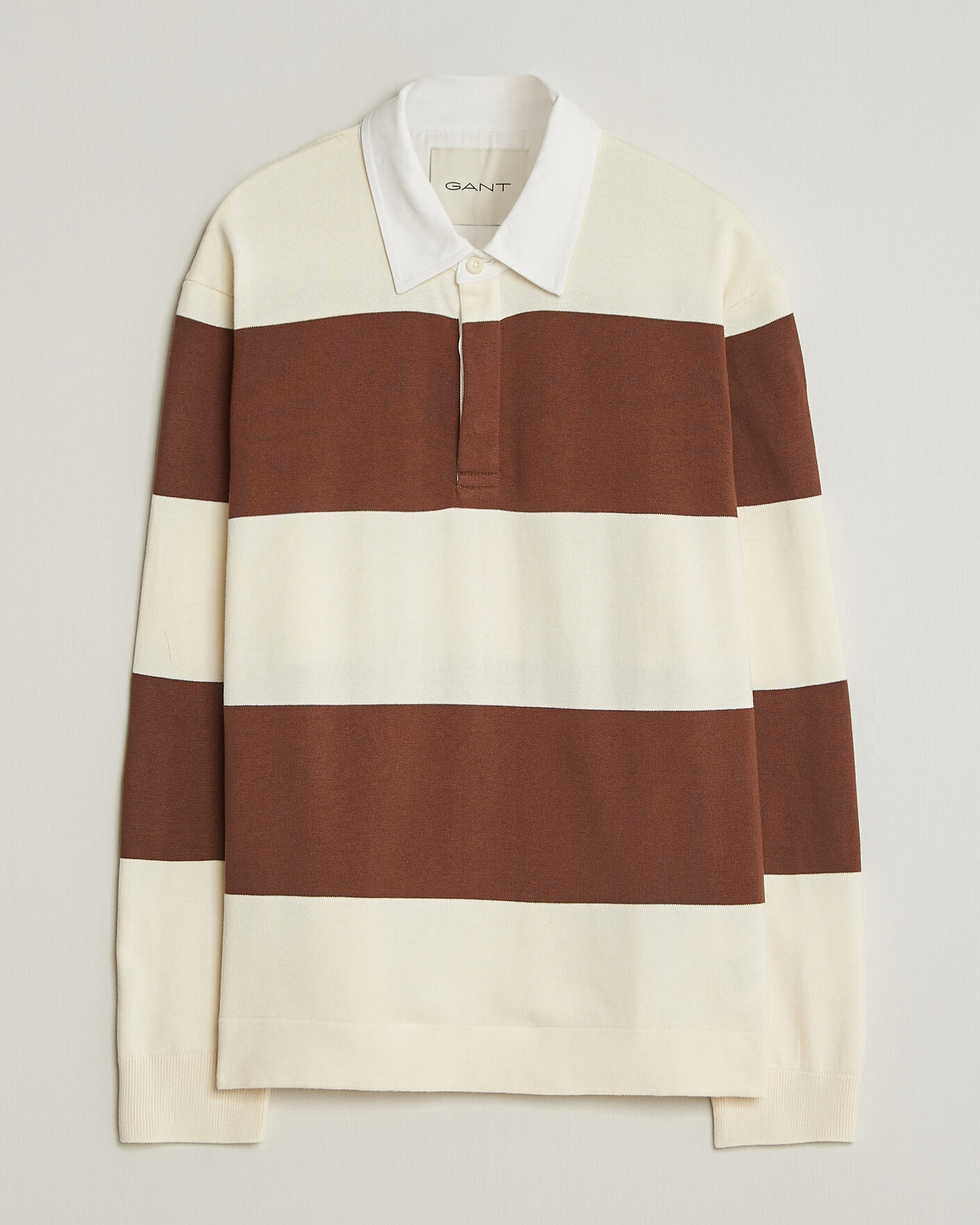 Herren | Pullover | Gant | Barstriped Knitted Rugger Cream/Brown