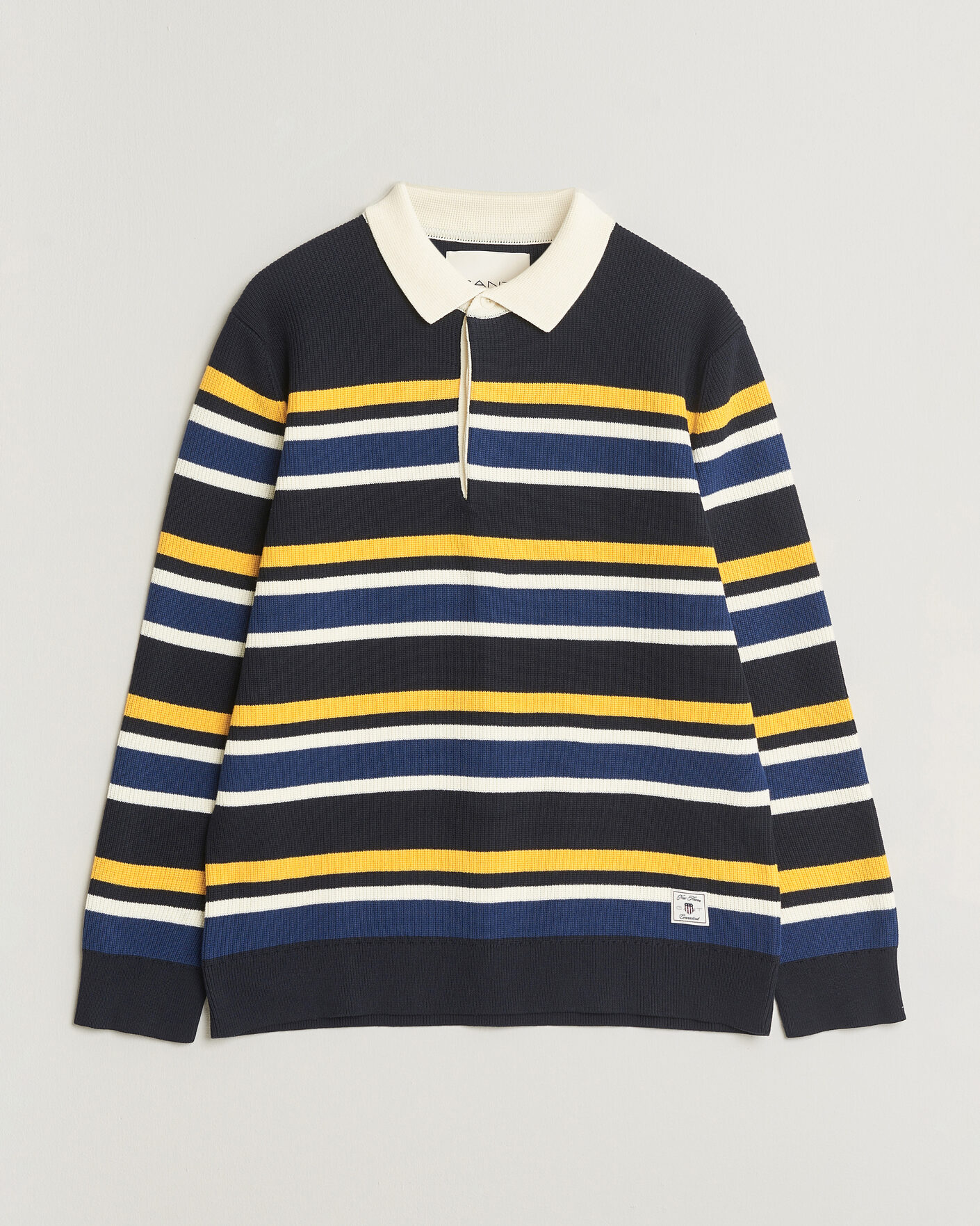 Herren | Pullover | GANT | Multisptriped Knitted Rugger Evening Blue