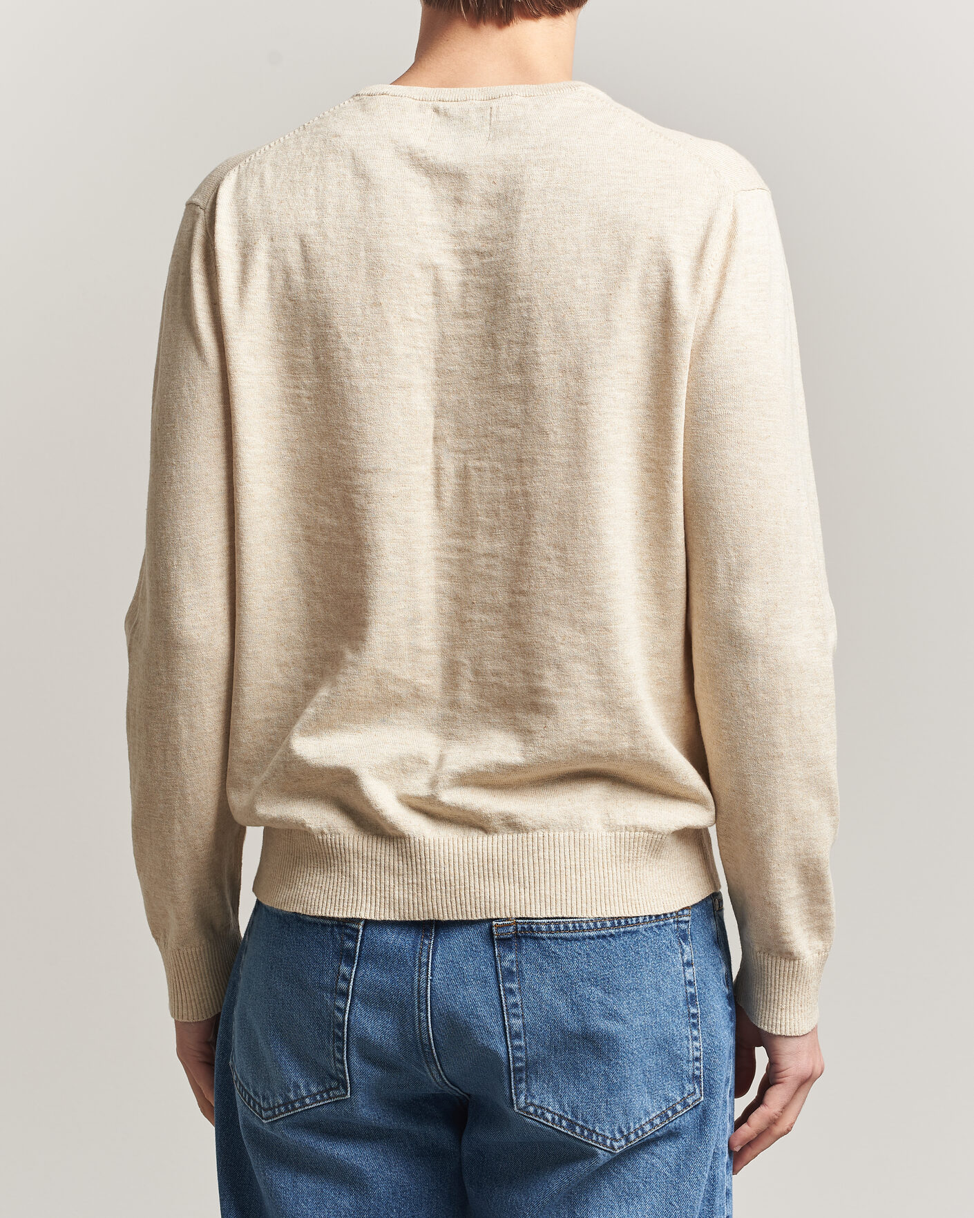 Herren | Pullover | Gant | Cotton/Linen Slub Knitted Sweater Seed Melange