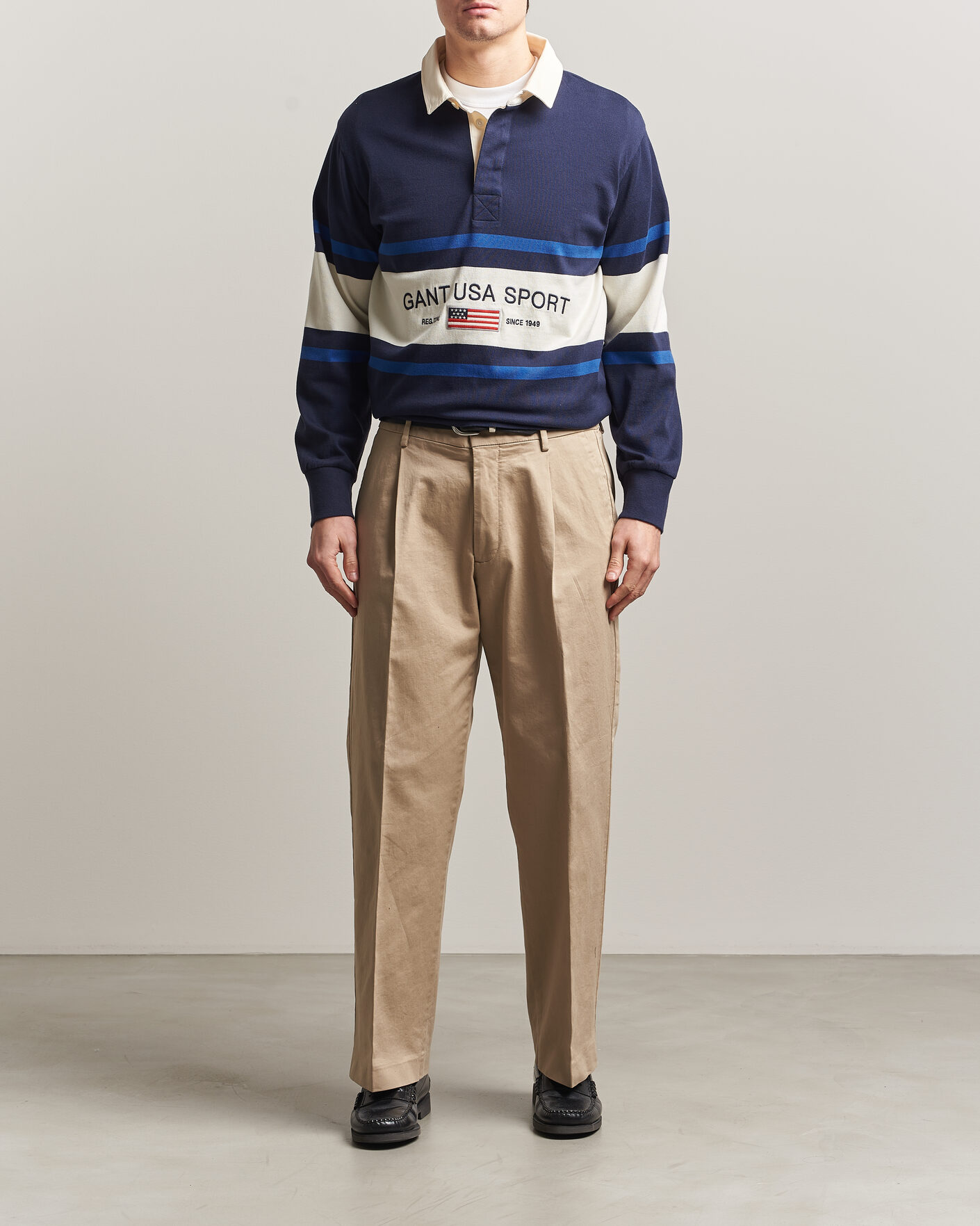 Herren | Pullover | GANT | Striped Rugger Evening Blue