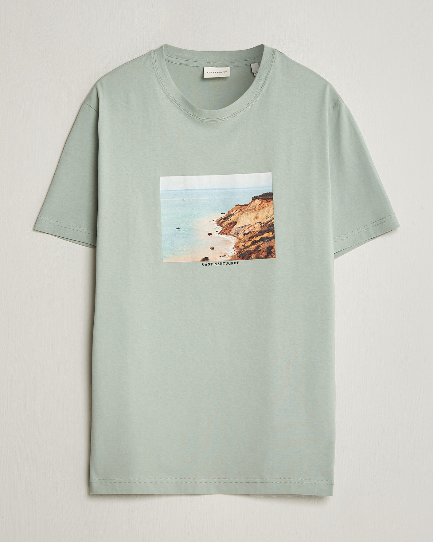 Herren | T-Shirts | Gant | Scenery Graphic Crew Neck T-Shirt Ceramic Grey
