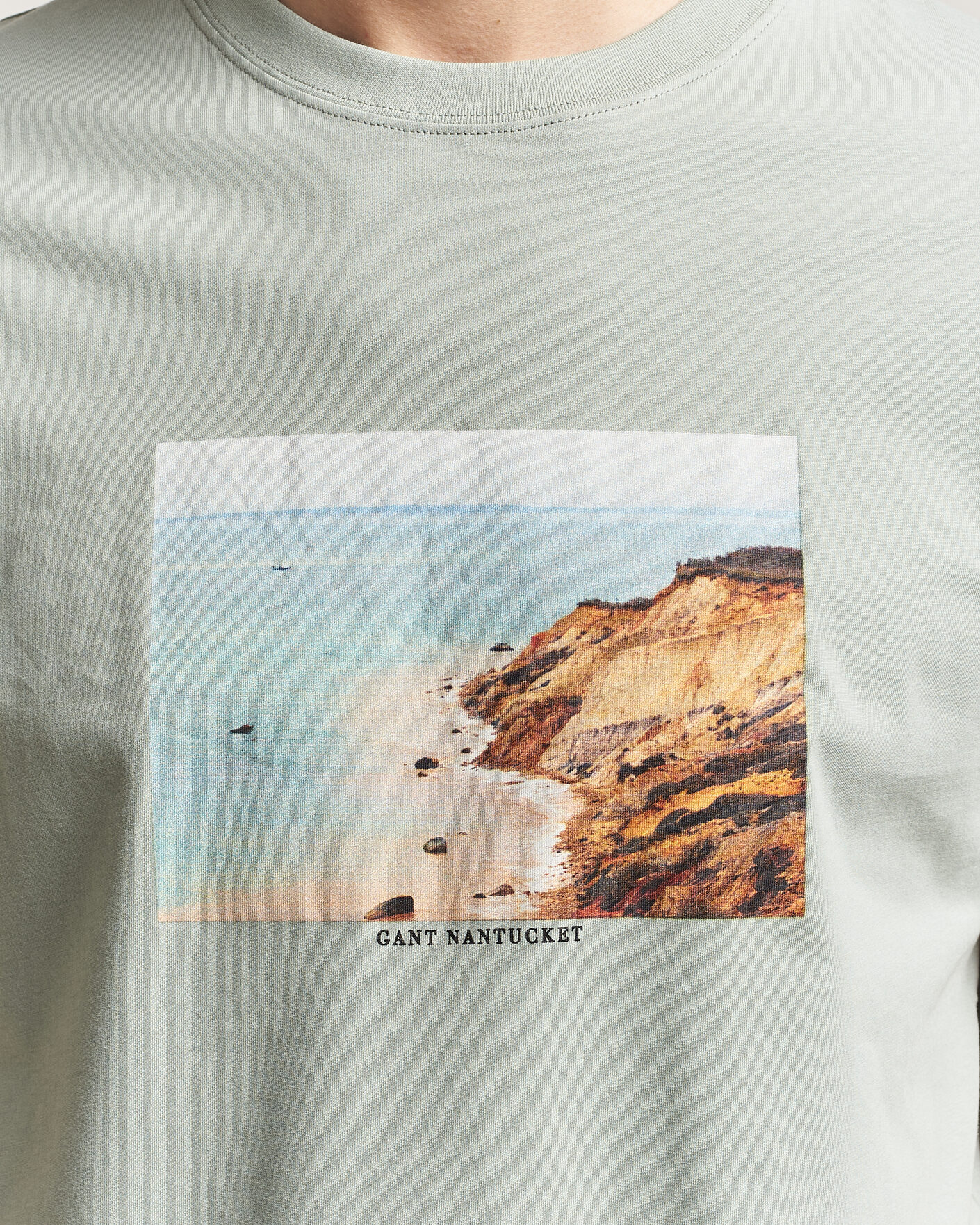 Herren | T-Shirts | GANT | Scenery Graphic Crew Neck T-Shirt Ceramic Grey