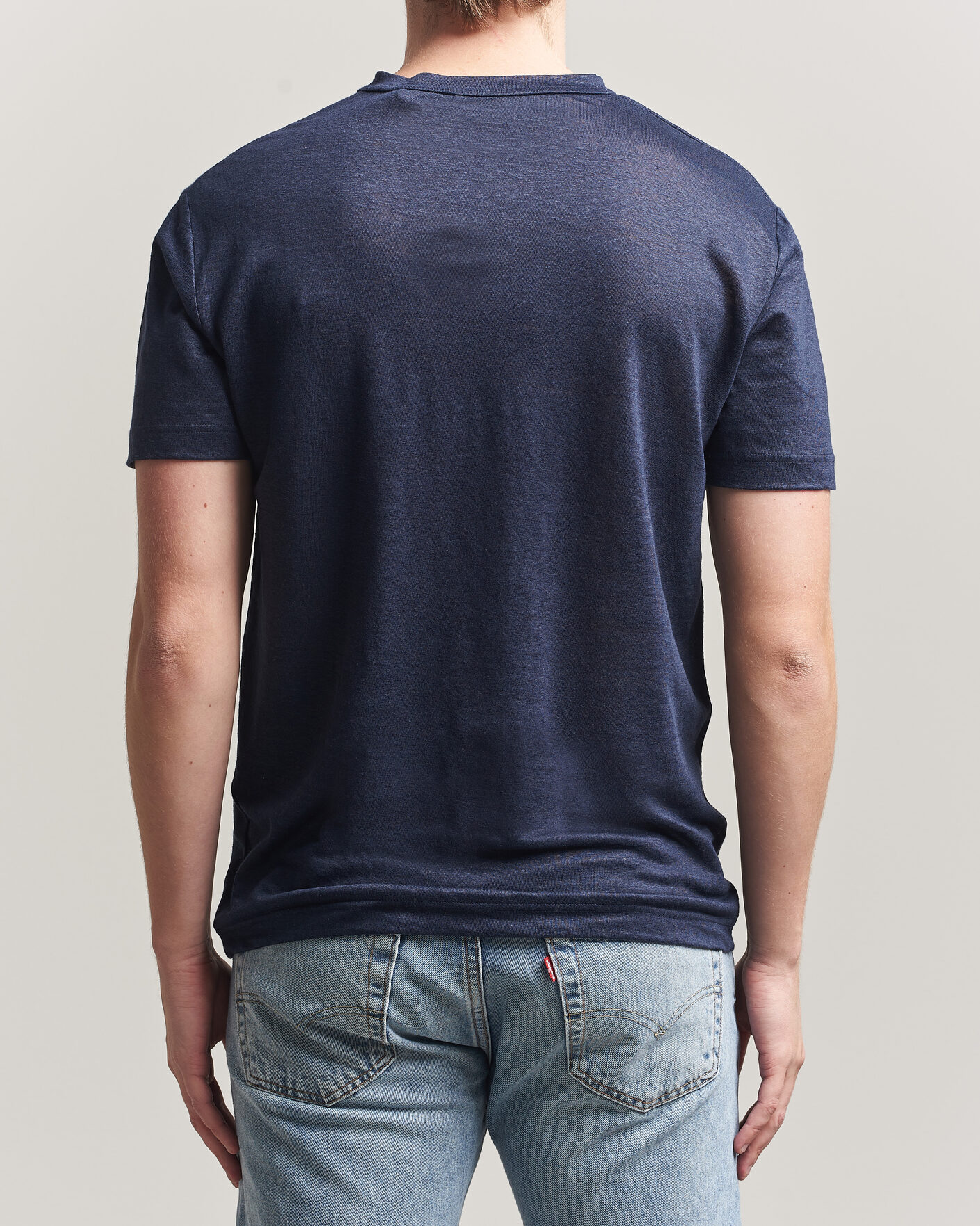 Herren | T-Shirts | GANT | Linen T-Shirt Evening Blue