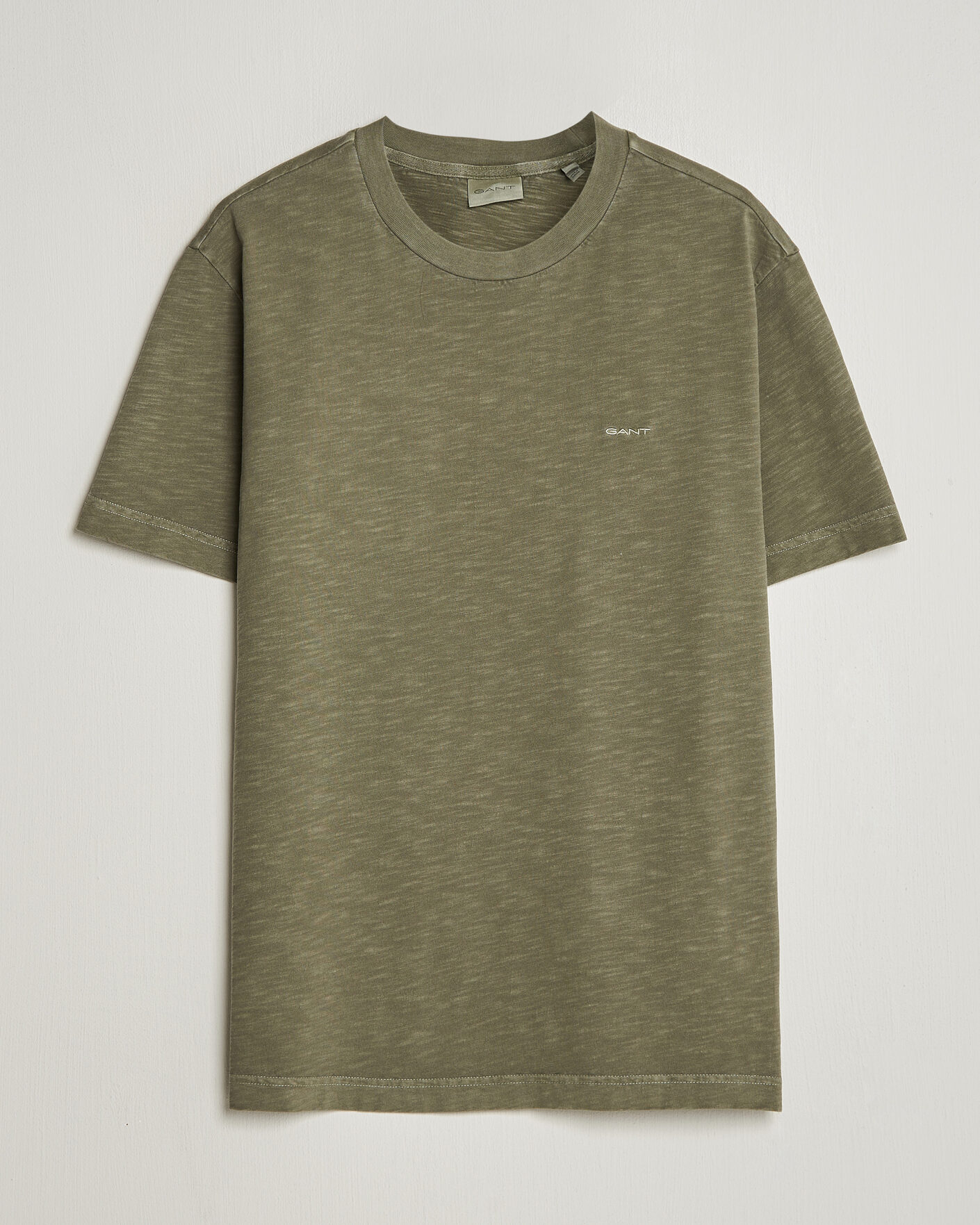 Herren | T-Shirts | Gant | Washed Slub T-Shirt Dry Herb Green