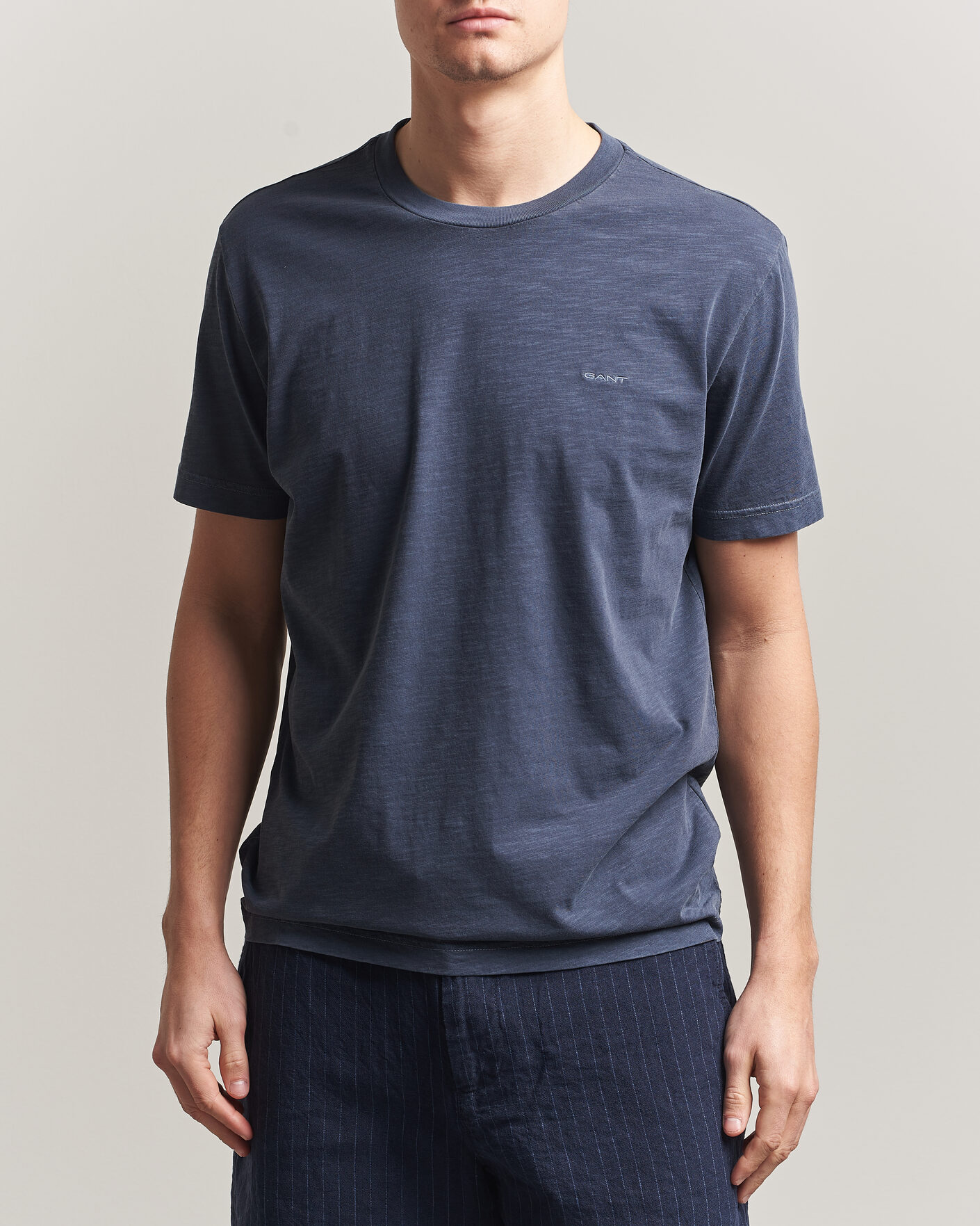 Herren | T-Shirts | Gant | Washed Slub T-Shirt Evening Blue