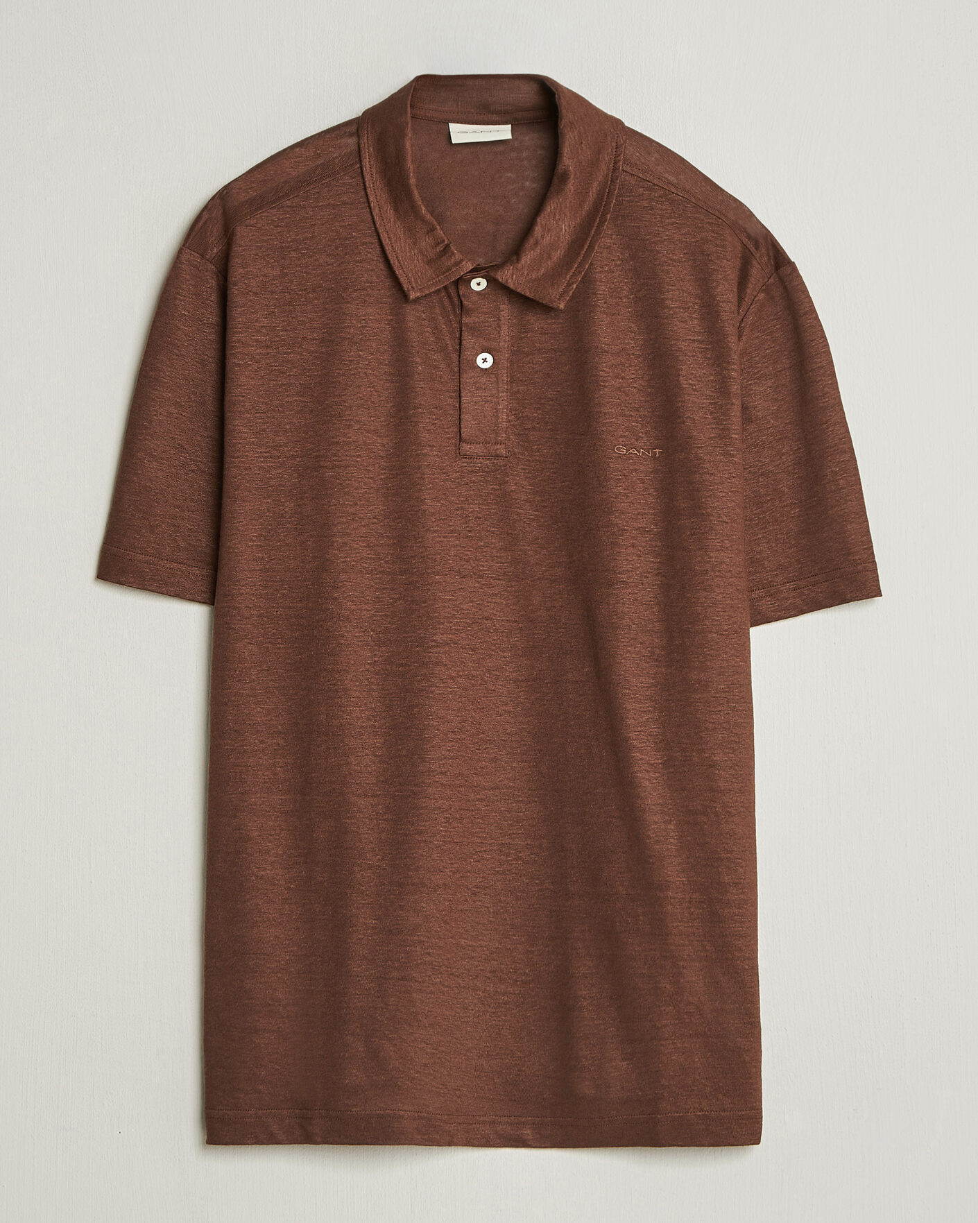 Herren | Poloshirts | GANT | Linen Polo Mahogany Brown