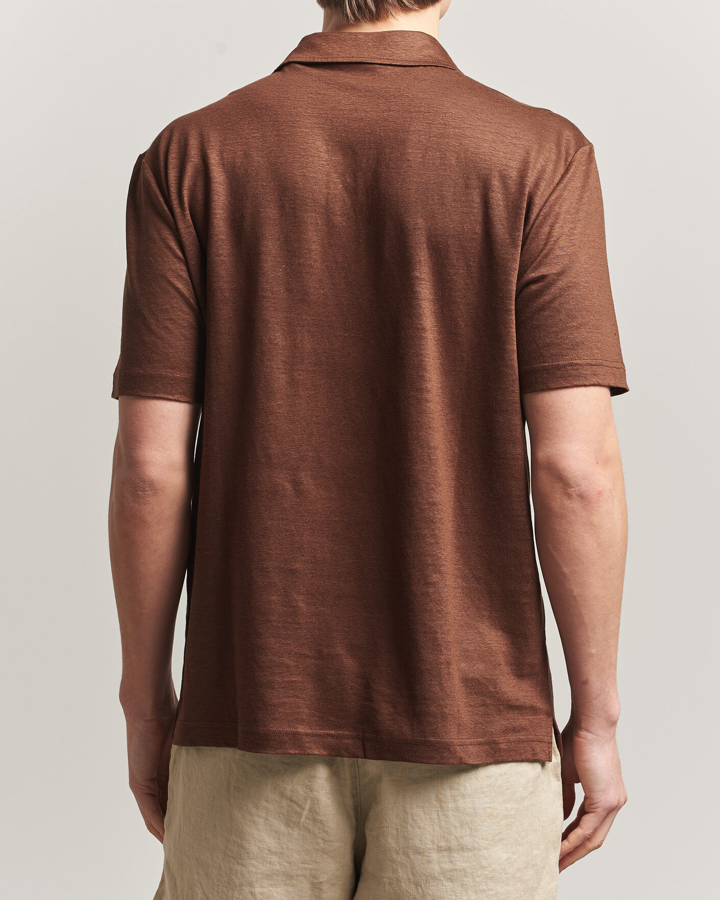 Herren | Poloshirts | GANT | Linen Polo Mahogany Brown